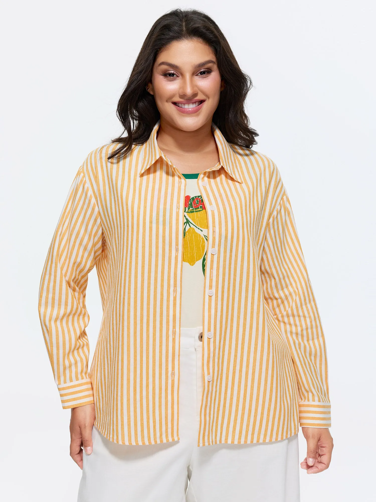 Cotton Button-Down Long Shirt sold by Bloomchic