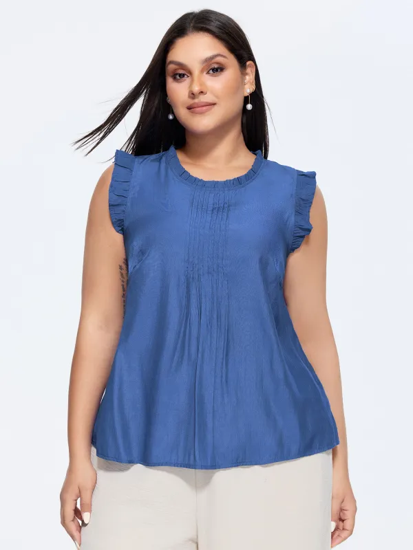 Flutter Sleeve Toothpick Pleat Blouse made by Bloomchic
