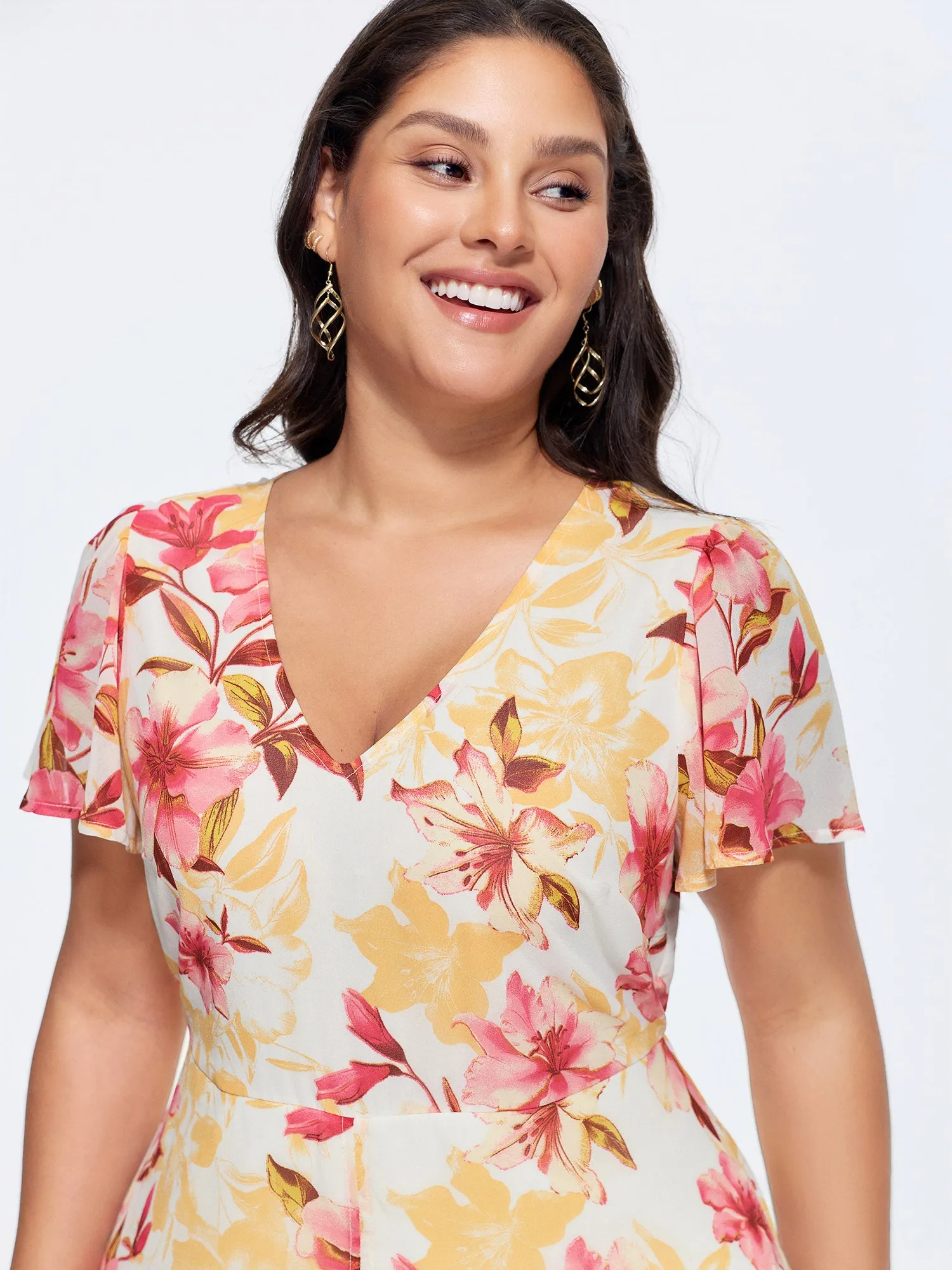Floral Print Stretchy Layered Jumpsuit sold by Bloomchic product image thumbnail 2
