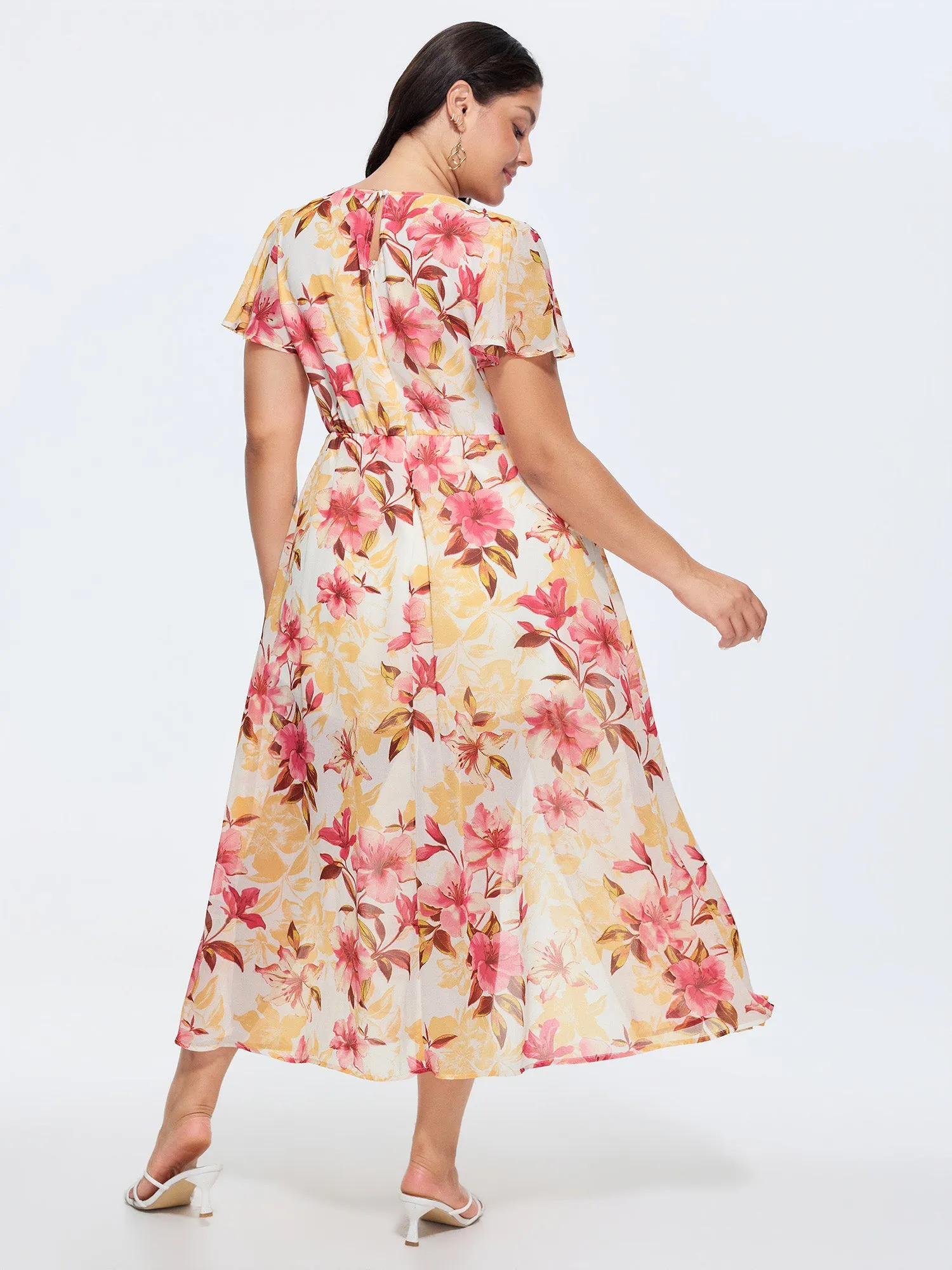 Floral Print Stretchy Layered Jumpsuit sold by Bloomchic product image thumbnail 5