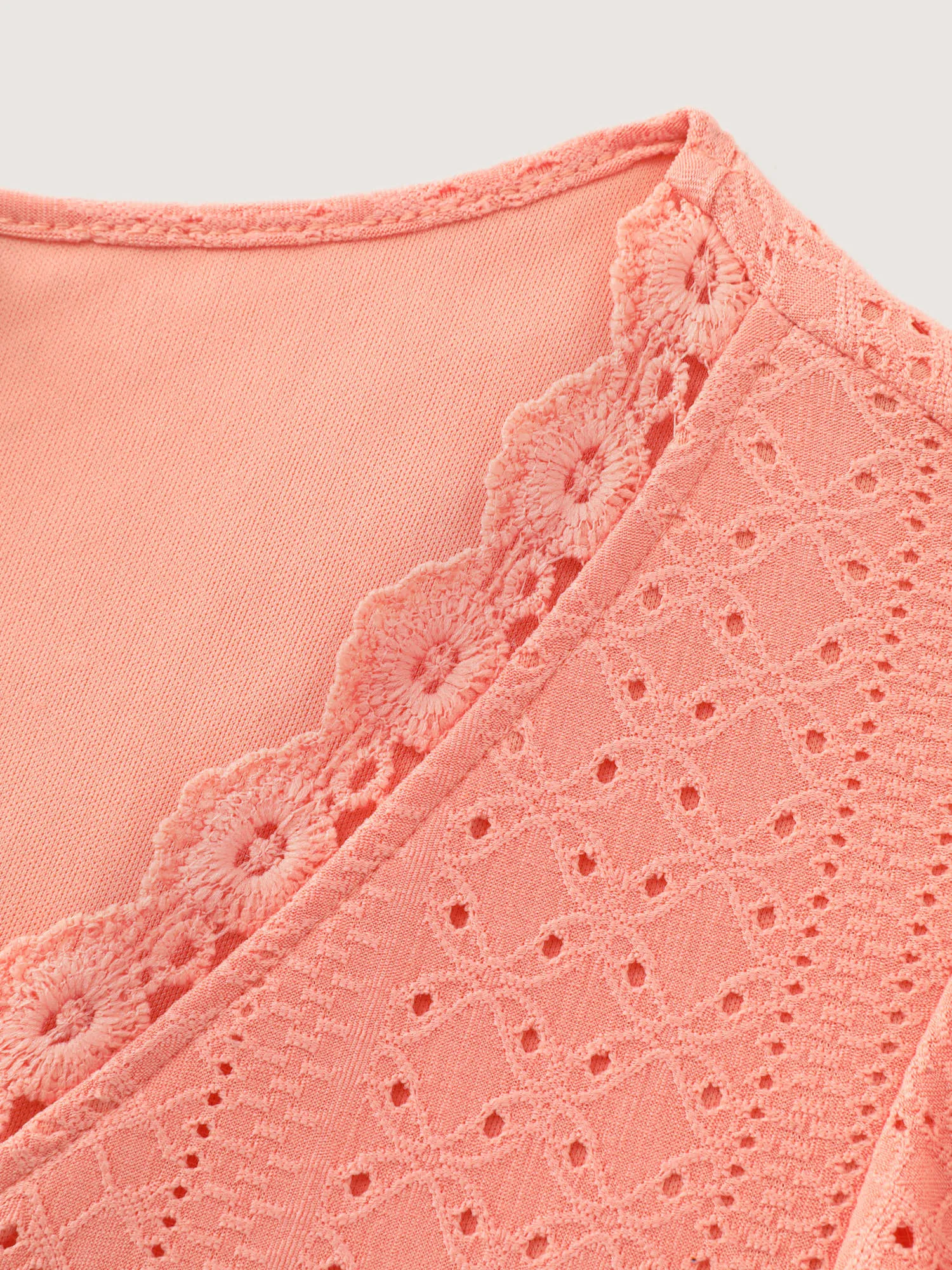 Eyelet Textured Flutter Sleeve Mini Dress sold by Bloomchic product image thumbnail 5