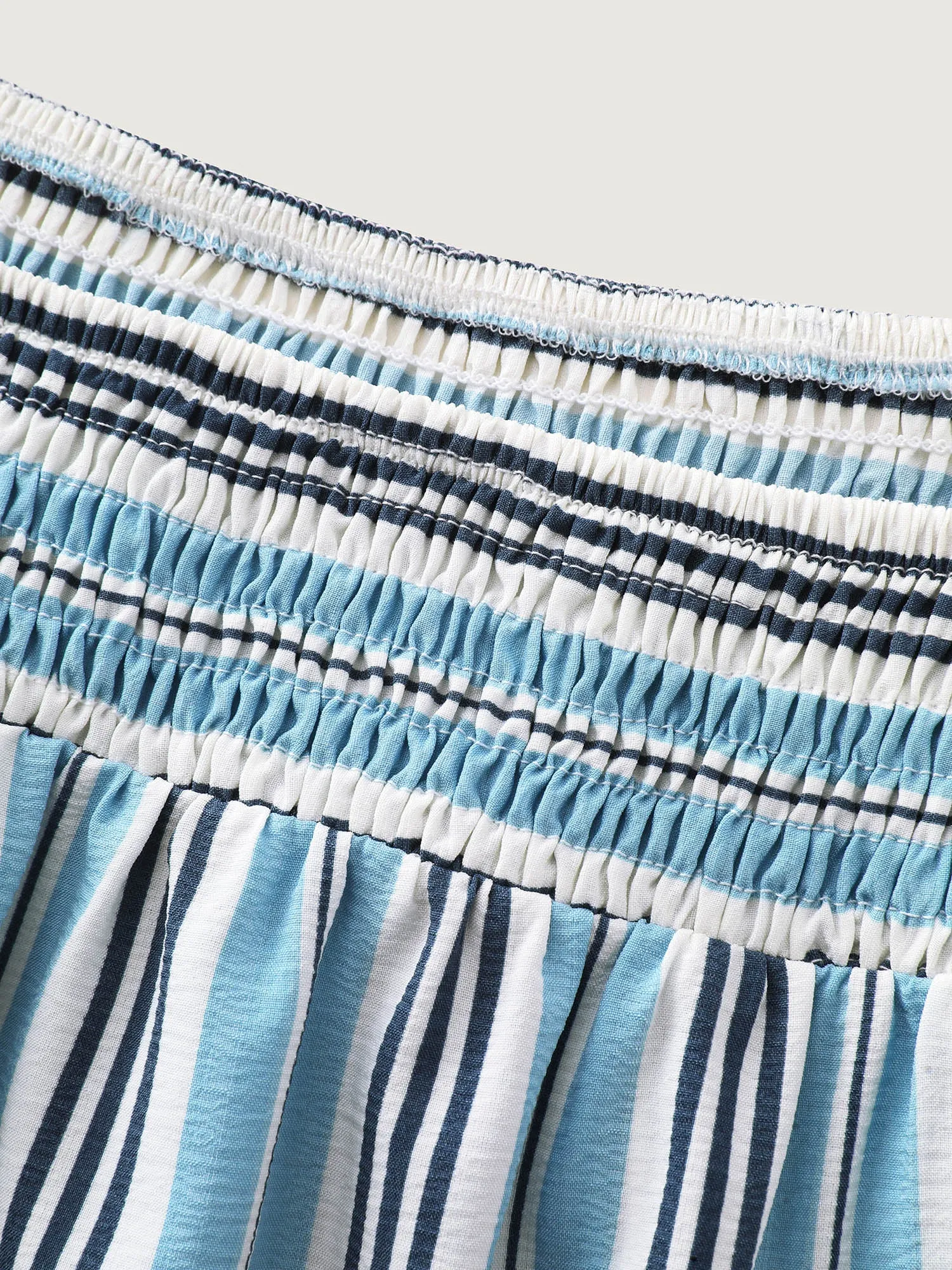 Striped Print Shirred Neckline Blouse sold by Bloomchic product image thumbnail 5