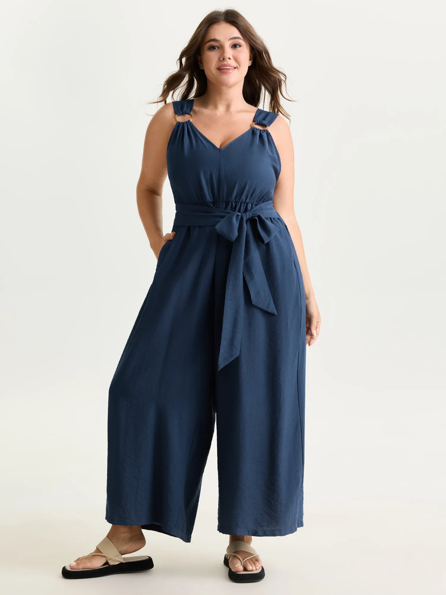 Adjustable Waist-Tie Overall Jumpsuit sold by Bloomchic product image thumbnail 3