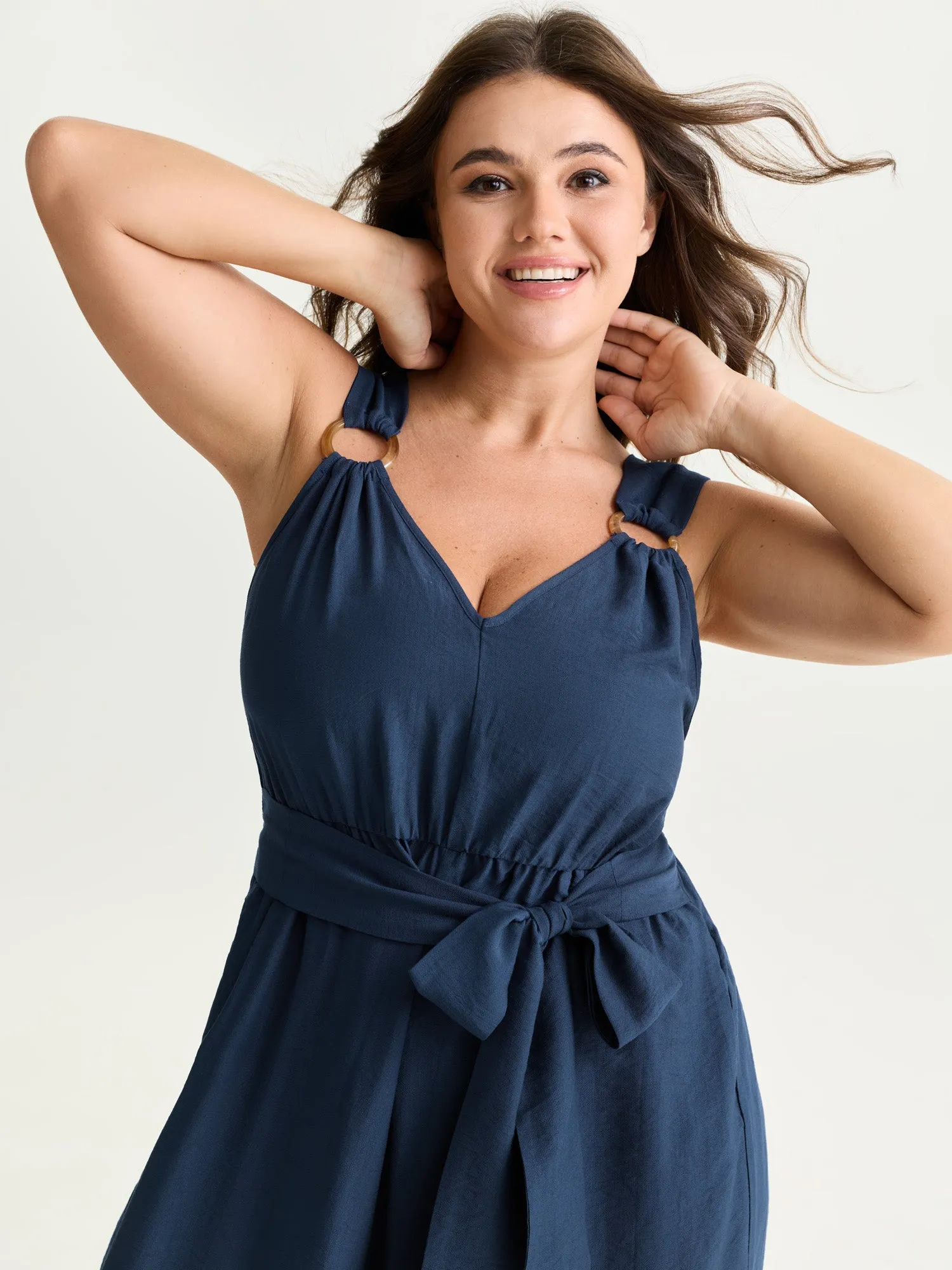 Adjustable Waist-Tie Overall Jumpsuit sold by Bloomchic product image thumbnail 2