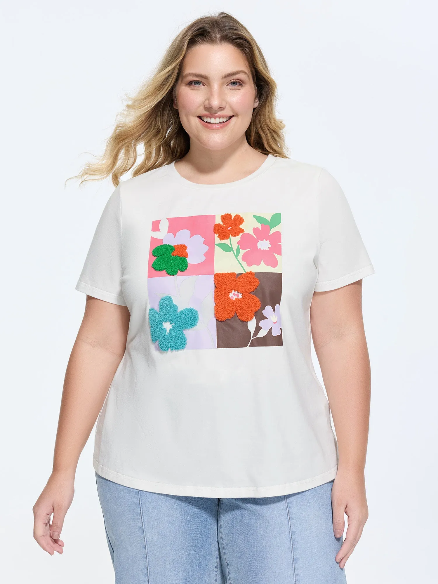 Pure Cotton Colorful Floral Collage Print T-Shirt sold by Bloomchic product image thumbnail 3