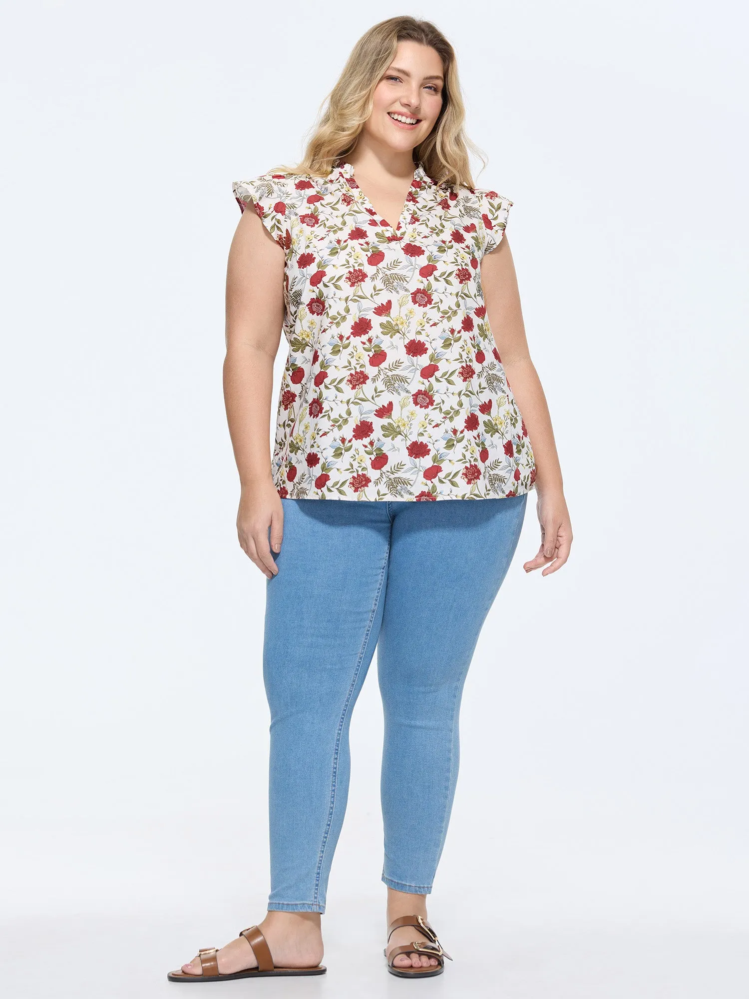 Pure Cotton Floral Print Notched Collar Blouse sold by Bloomchic product image thumbnail 3