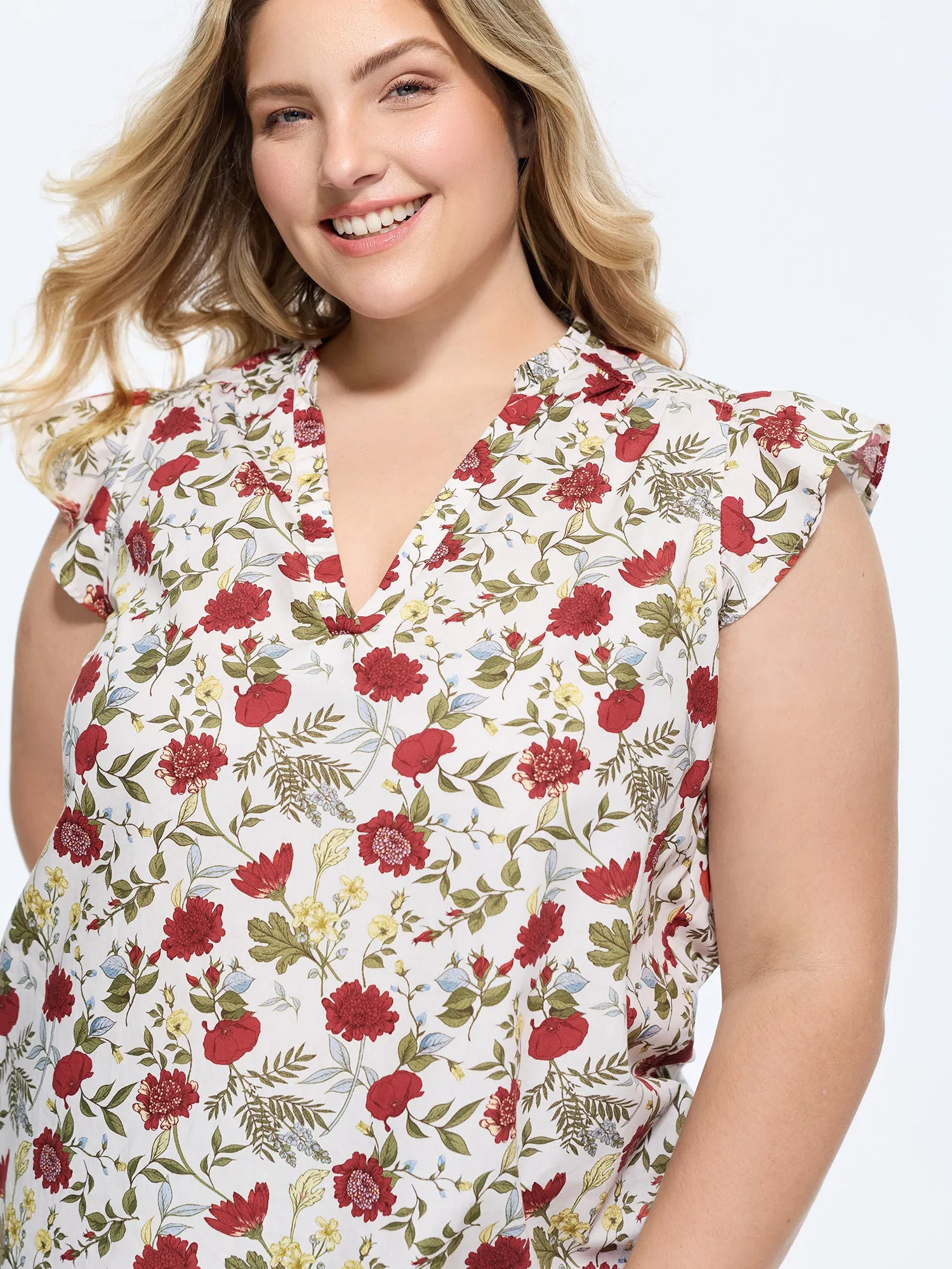 Pure Cotton Floral Print Notched Collar Blouse sold by Bloomchic product image thumbnail 2