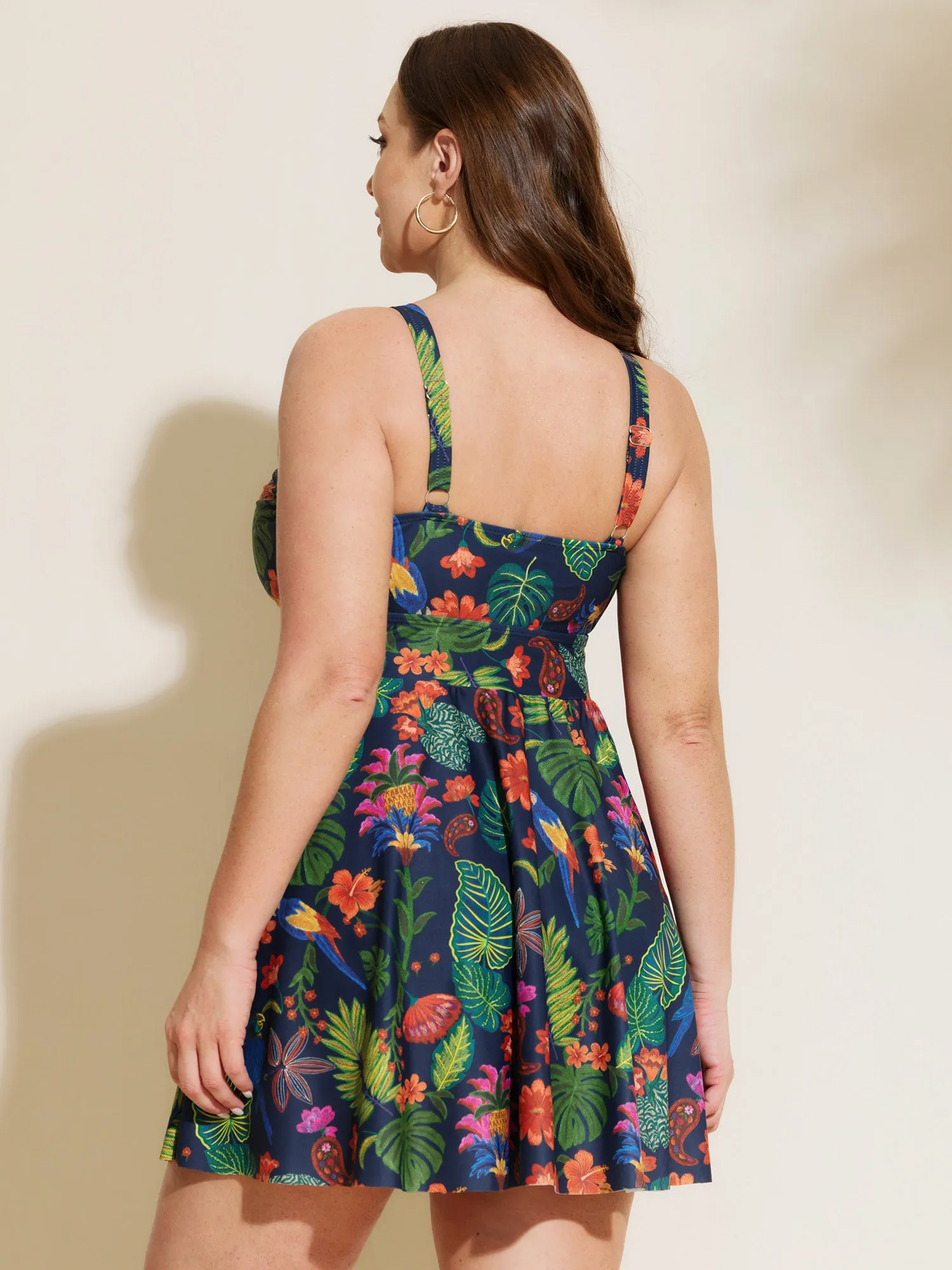 Tropical Floral Print Pockets Swim Dress sold by Bloomchic product image thumbnail 5