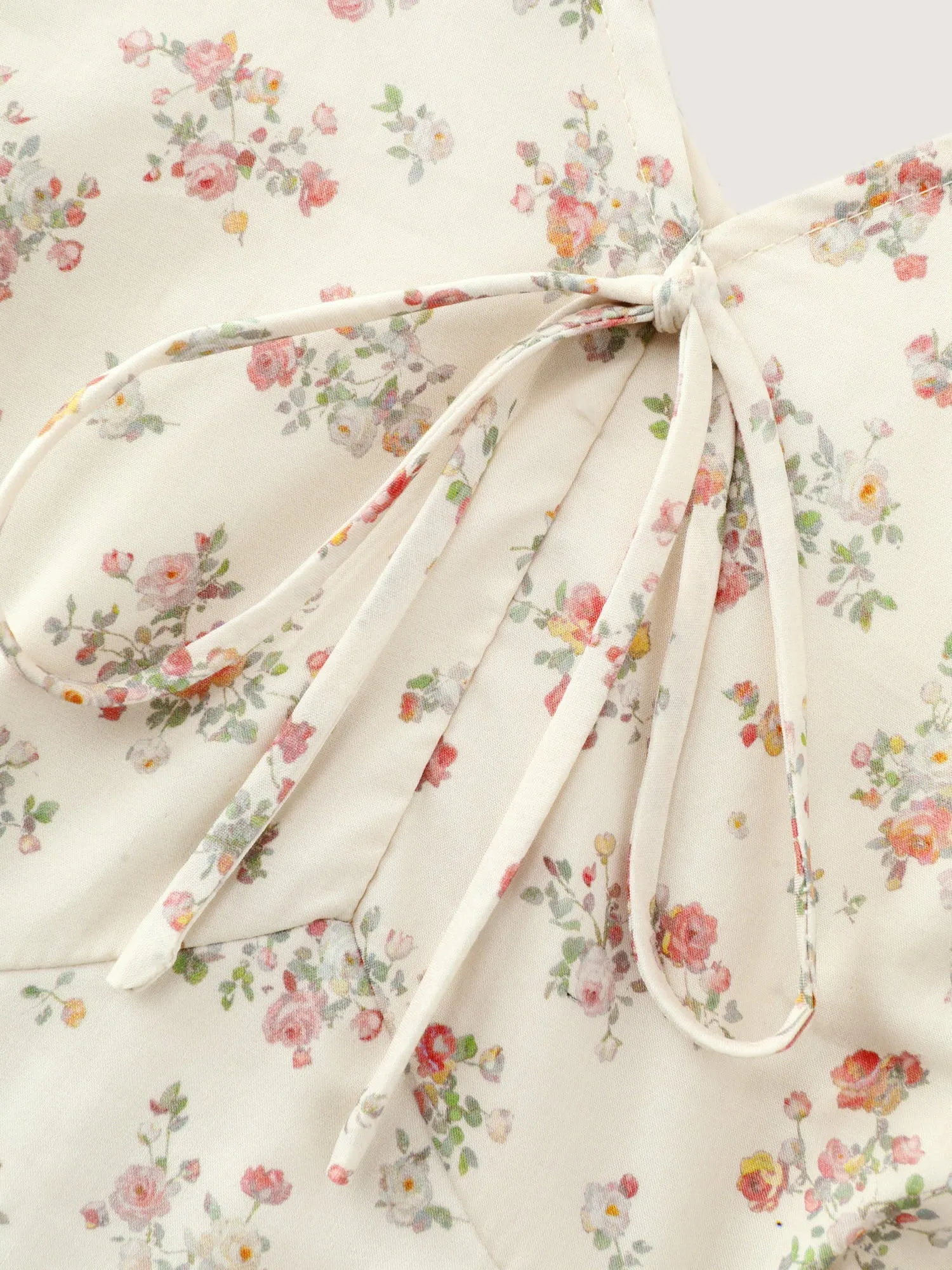 Sweet Floral Print Cinched-Waist Midi Dress sold by Bloomchic product image thumbnail 5