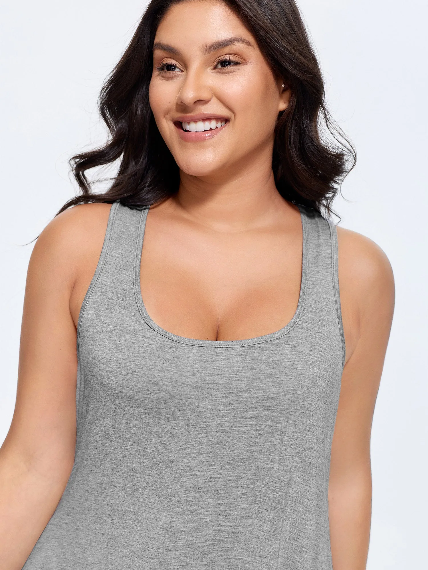 Supersoft Stretchy Curvy Hem Plain Tank Top sold by Bloomchic product image thumbnail 4