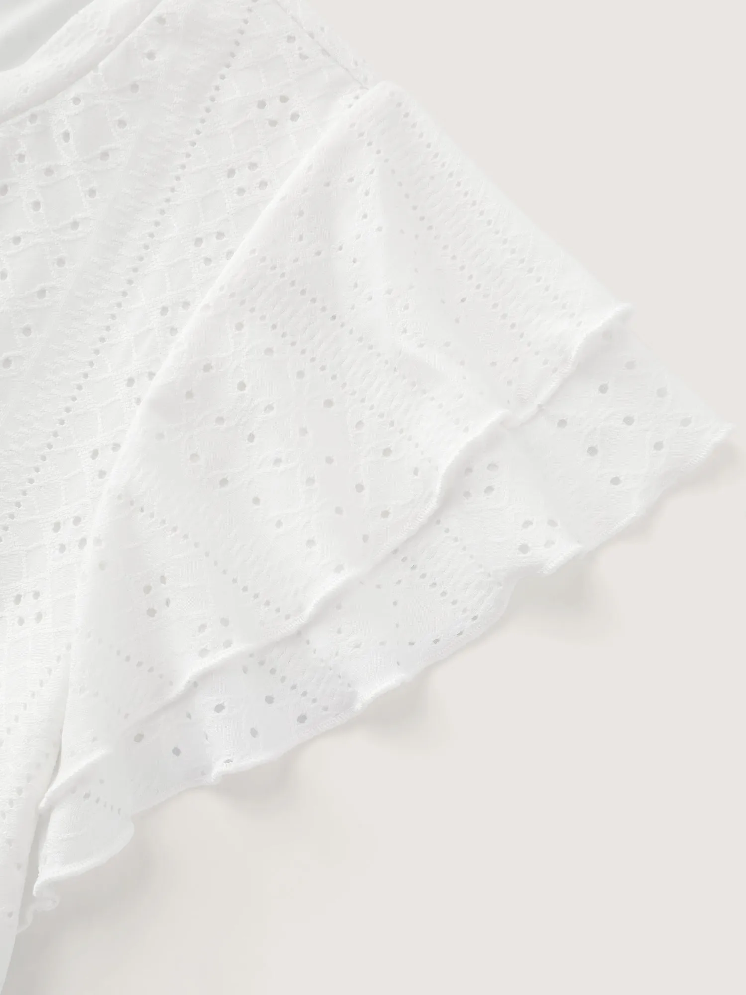 Shirred Hem Eyelet Textured T-Shirt sold by Bloomchic product image thumbnail 5
