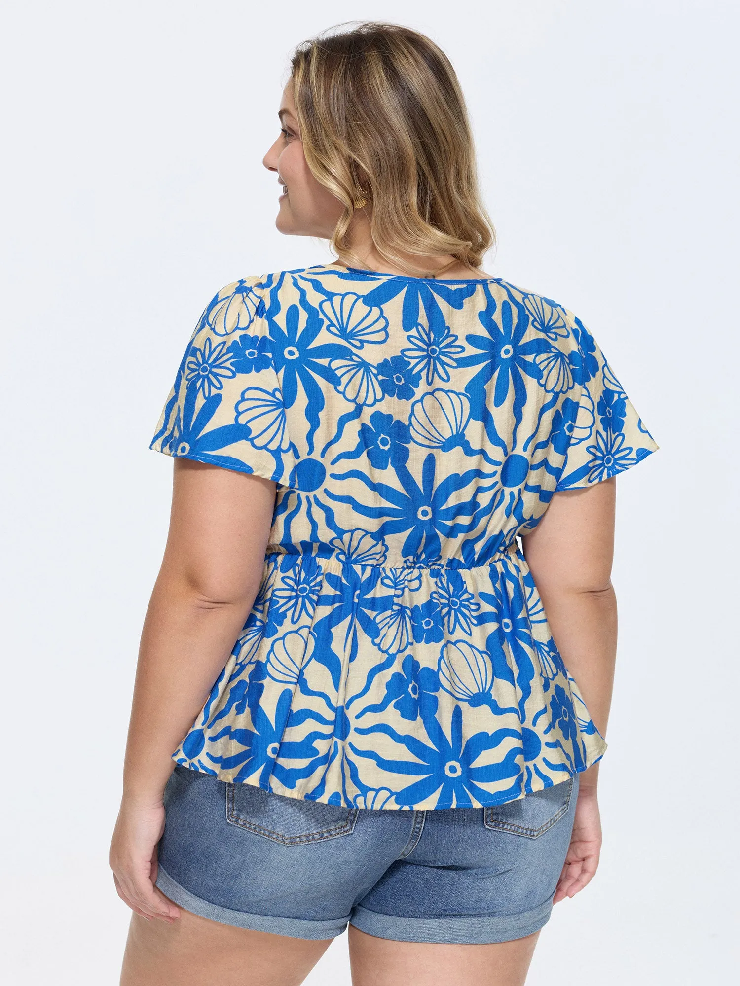 Floral Print Square Neckline Fitted Blouse sold by Bloomchic product image thumbnail 4