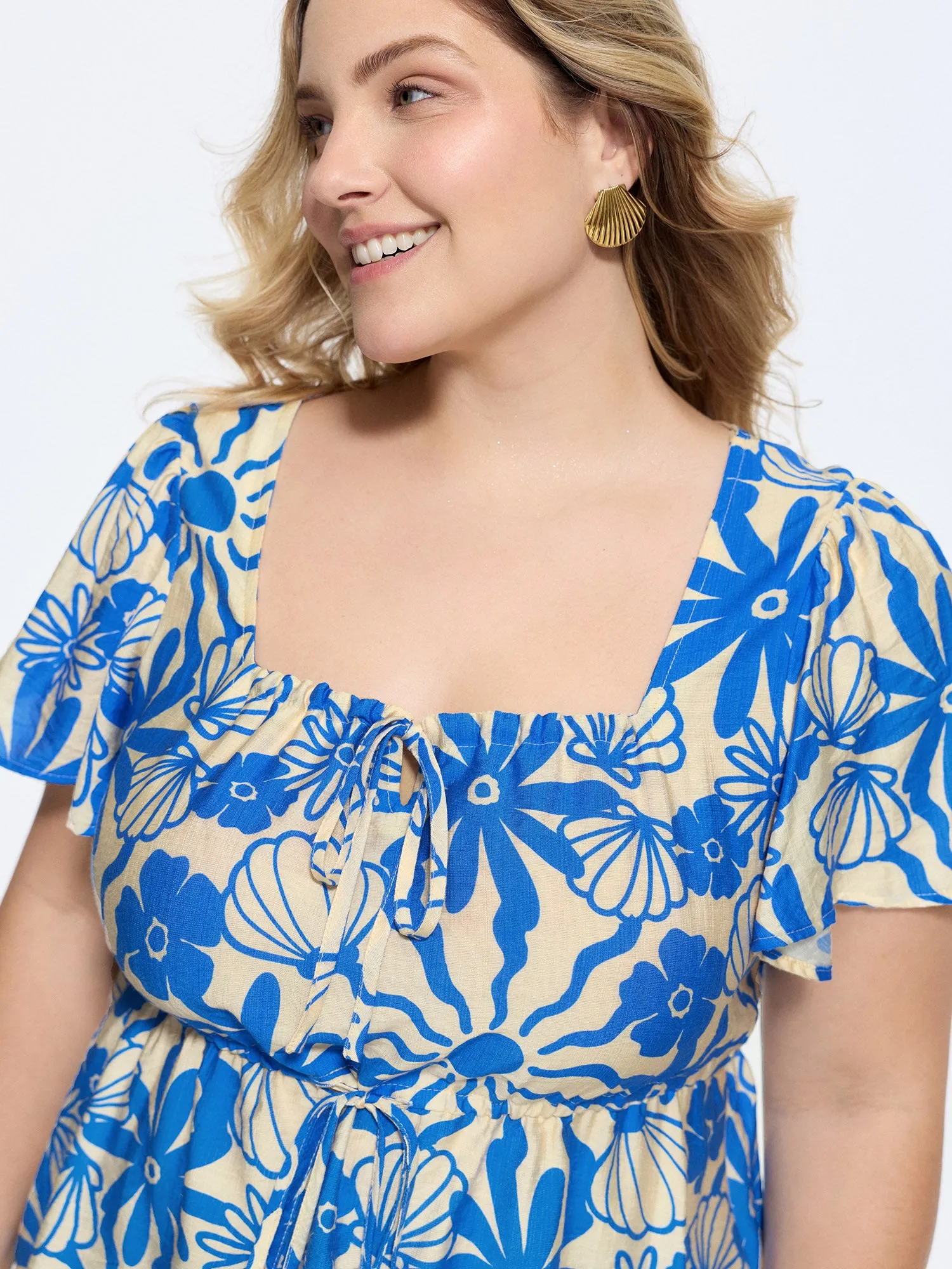 Floral Print Square Neckline Fitted Blouse sold by Bloomchic product image thumbnail 2