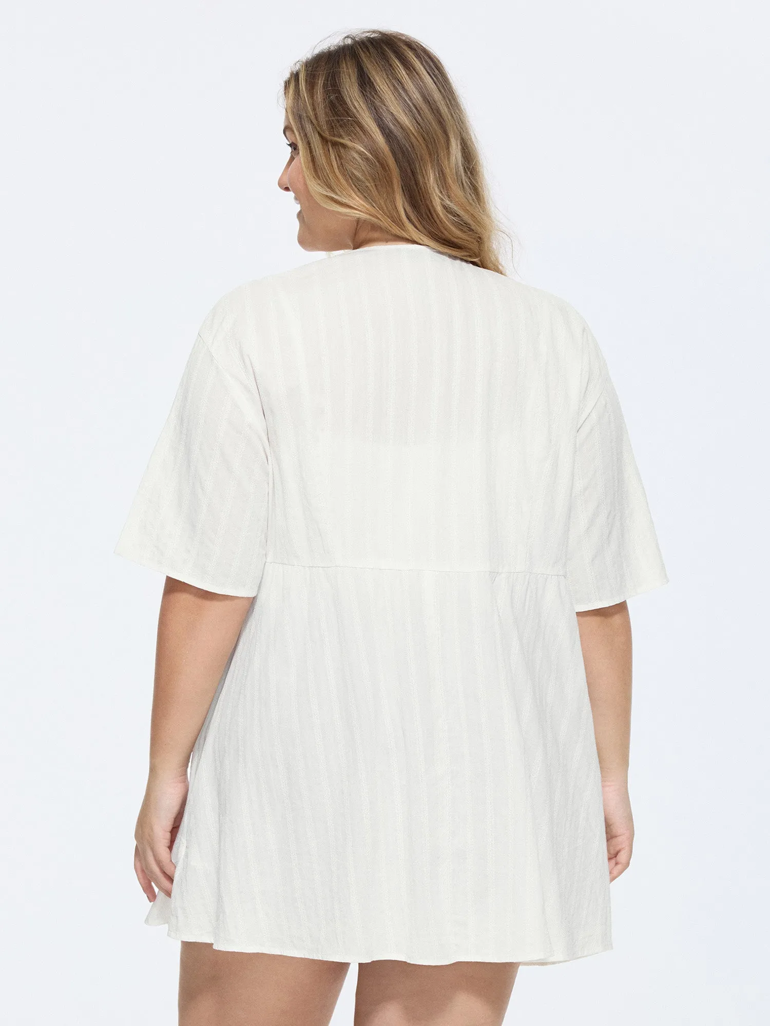 Cotton Knotted-Front Textured Cover-Up sold by Bloomchic product image thumbnail 4