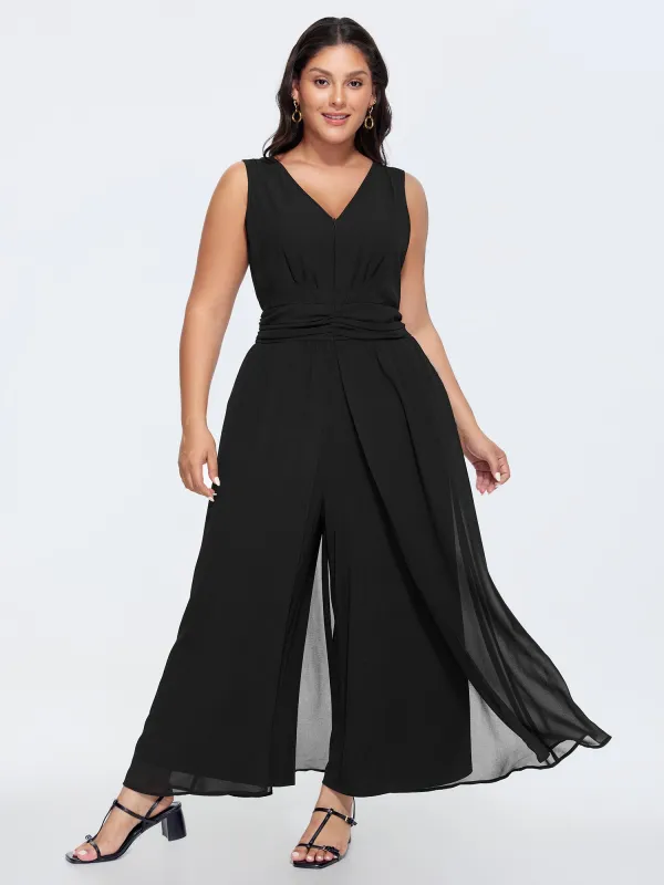 Layered Mesh Flowy Jumpsuit made by Bloomchic