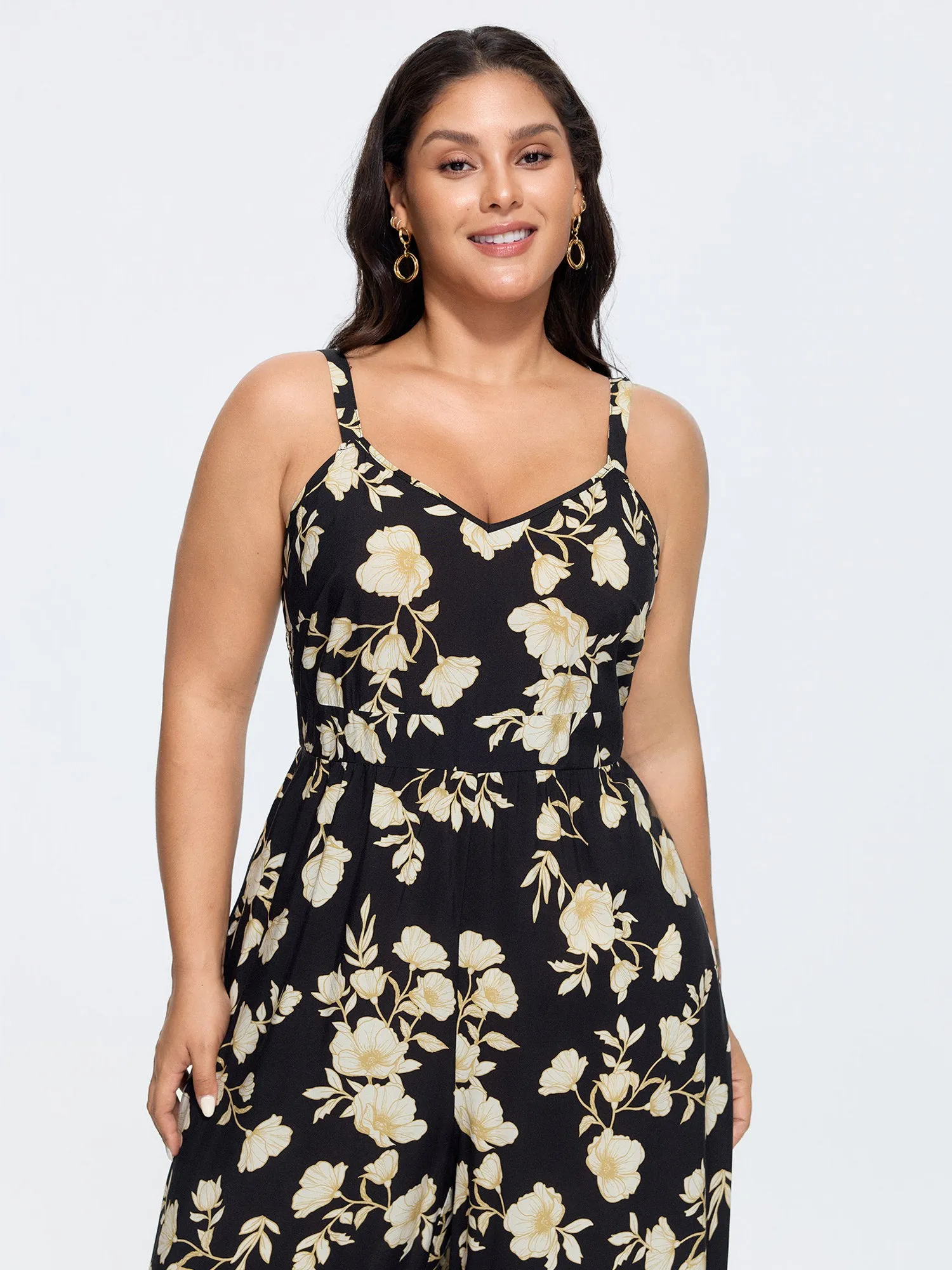 Floral Print Shirred Back Jumpsuit sold by Bloomchic product image thumbnail 3