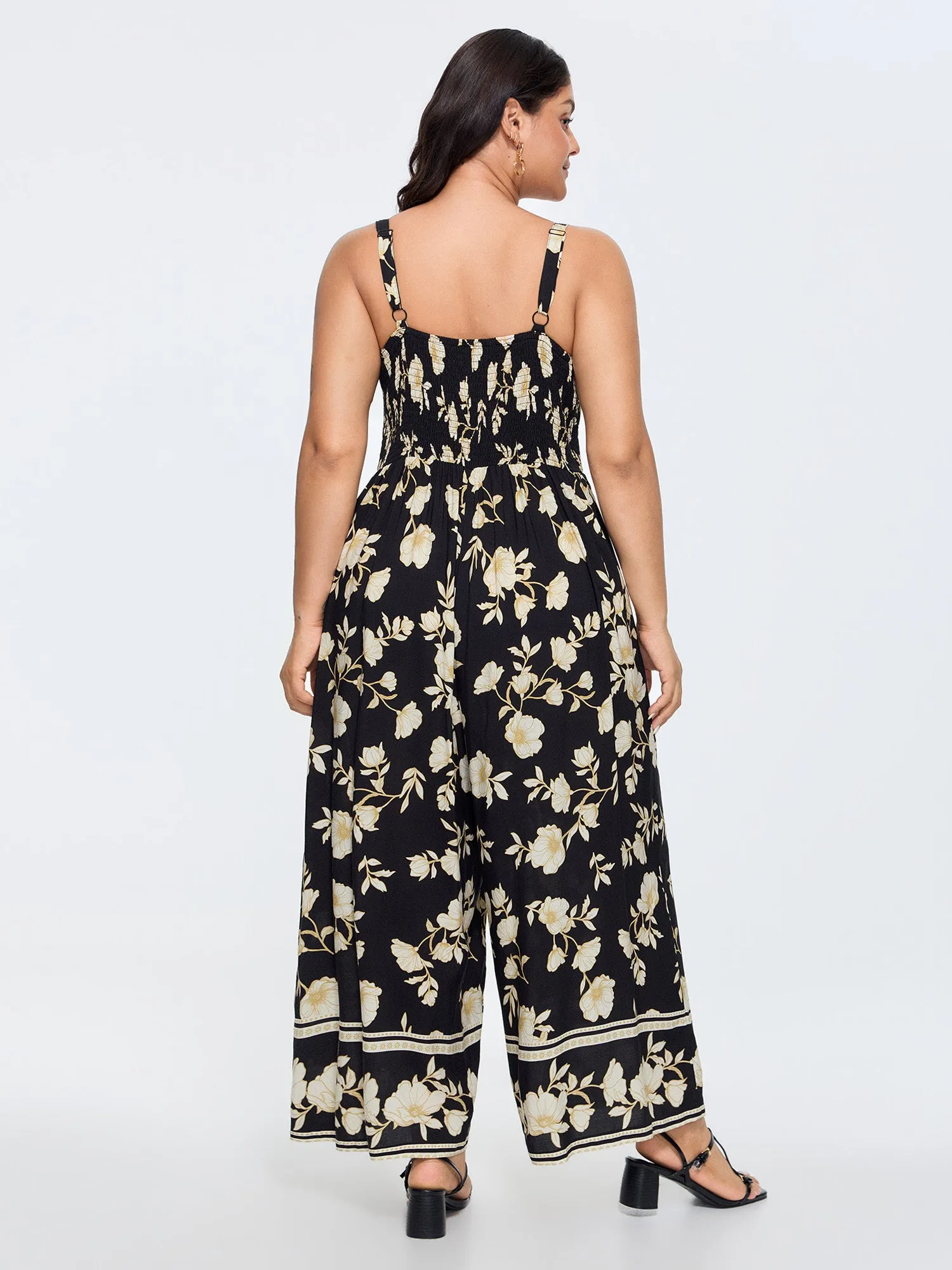 Floral Print Shirred Back Jumpsuit sold by Bloomchic product image thumbnail 4