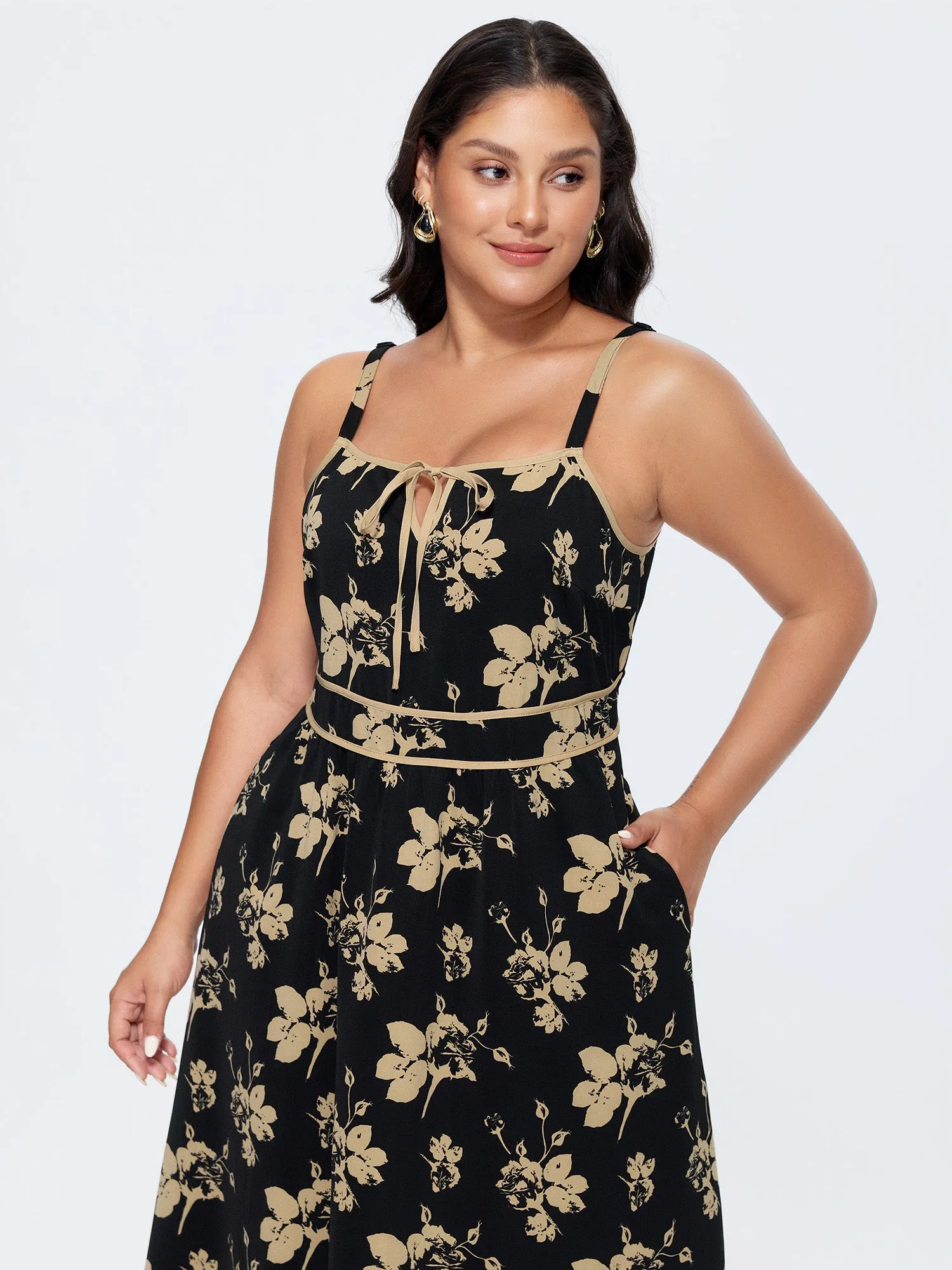 Floral Print Keyhole Neckline Maxi Dress sold by Bloomchic product image thumbnail 3
