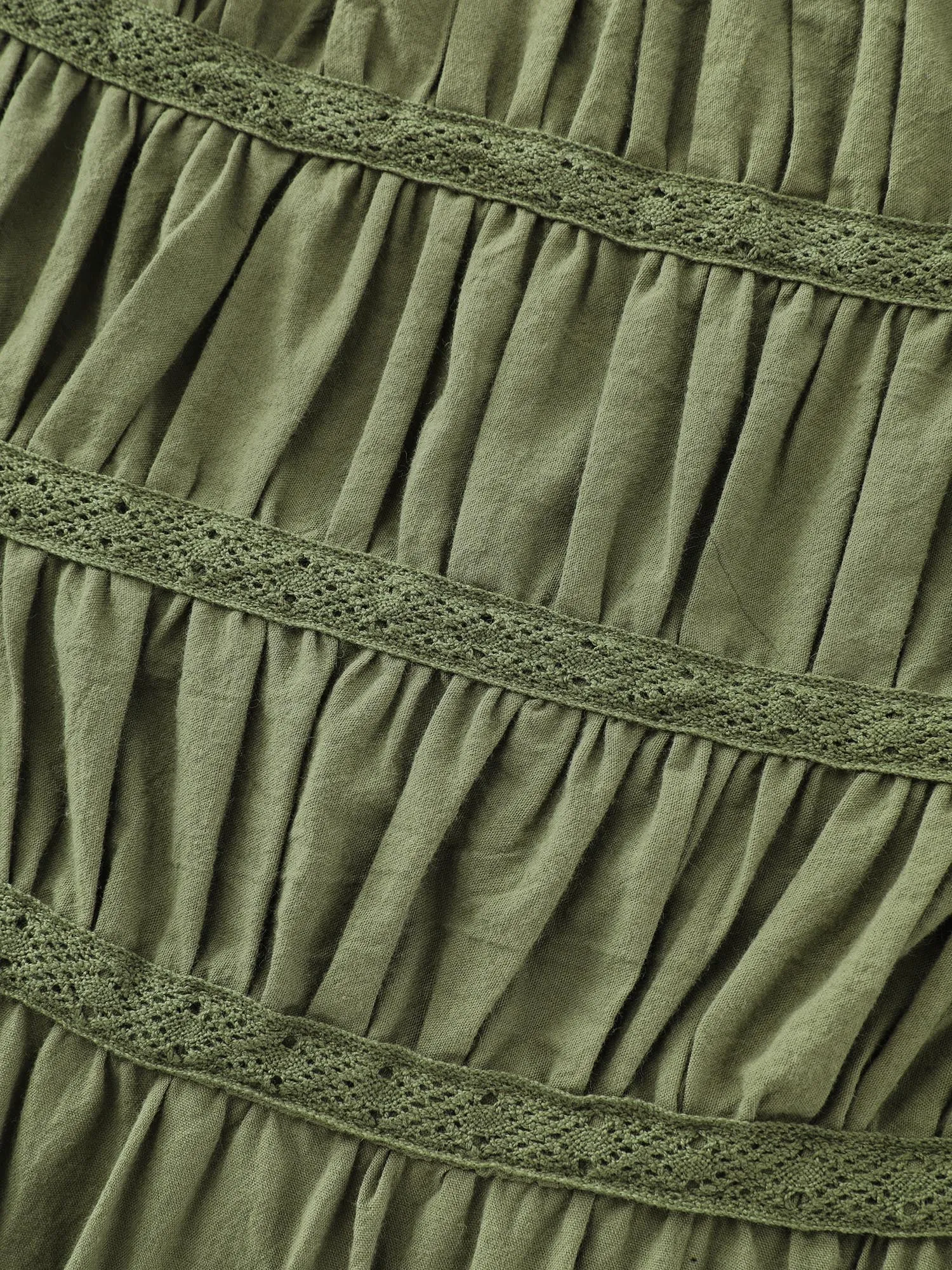 Cotton Lace Shirred Back Tiered Maxi Dress sold by Bloomchic product image thumbnail 5