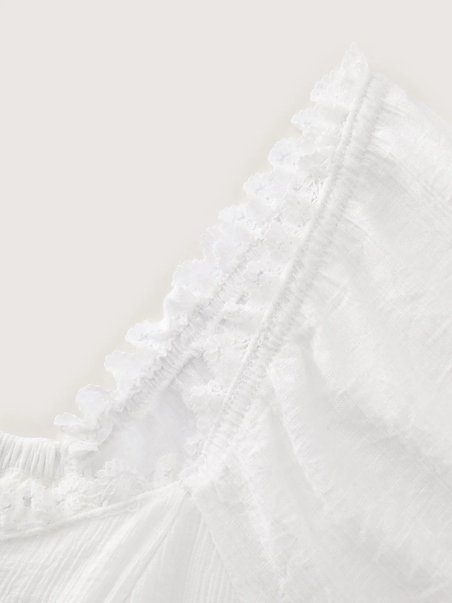Sheer Lace Ruffled Hem Fitted Blouse sold by Bloomchic product image thumbnail 5