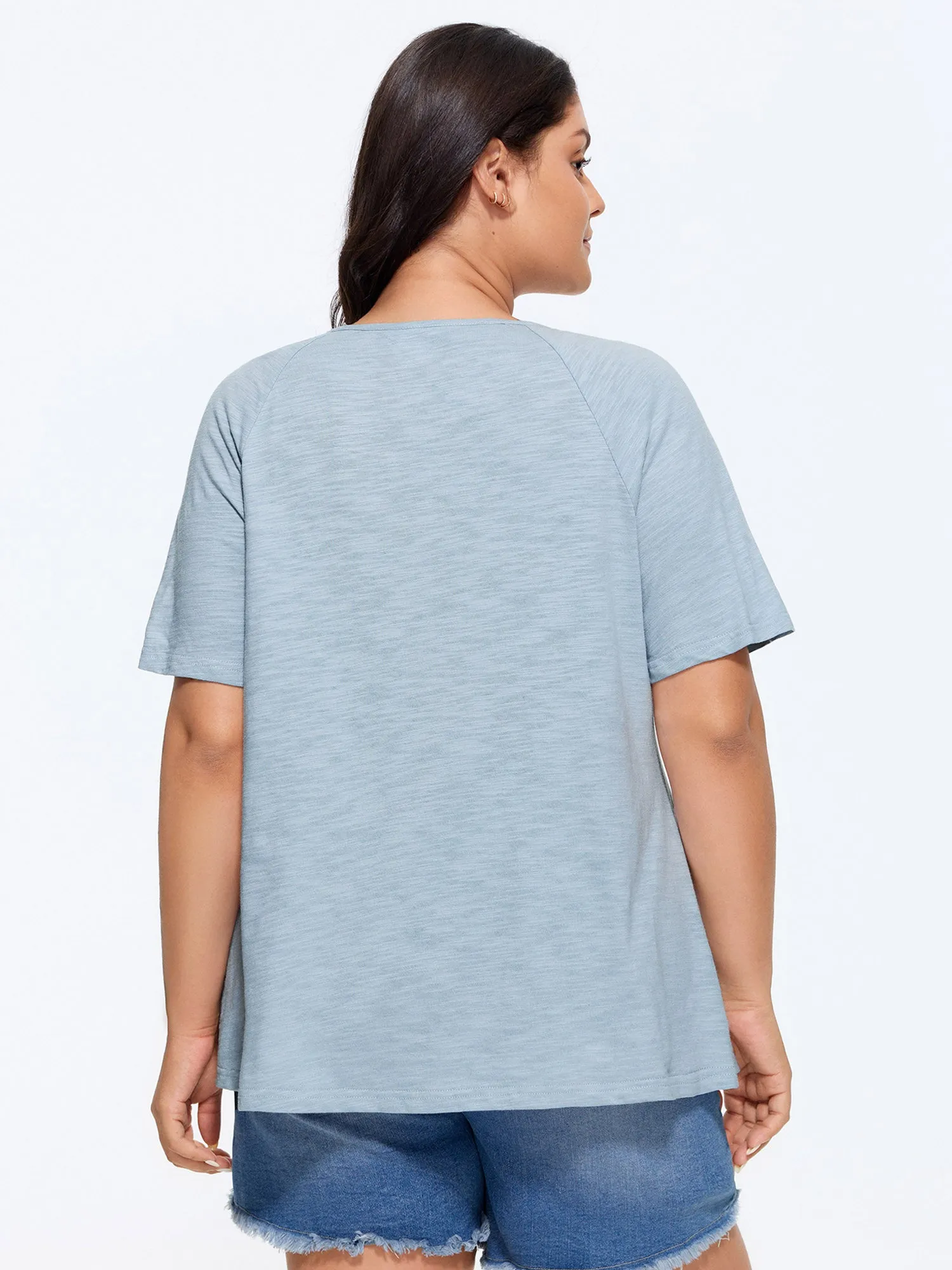Cotton Stretchy Cut-Out Beaded Neckline T-Shirt sold by Bloomchic product image thumbnail 4