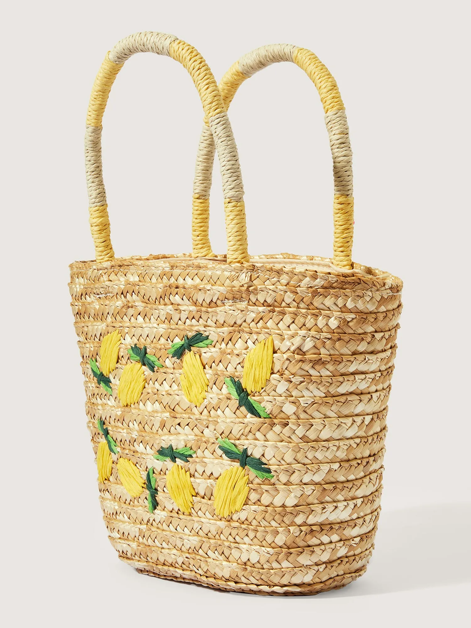 Lemon Straw Woven Tote Bag sold by Bloomchic product image thumbnail 5