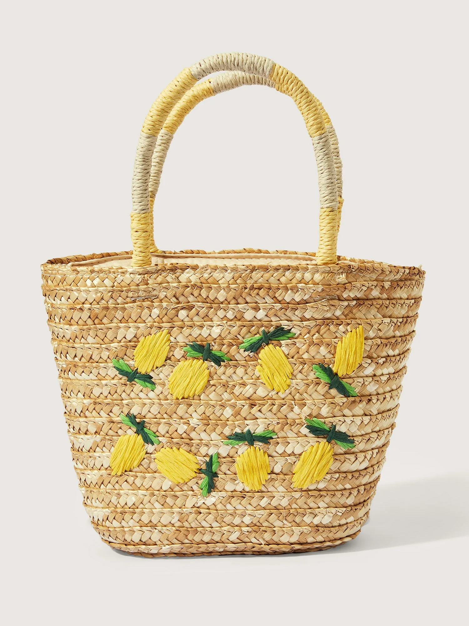 Lemon Straw Woven Tote Bag sold by Bloomchic product image thumbnail 2