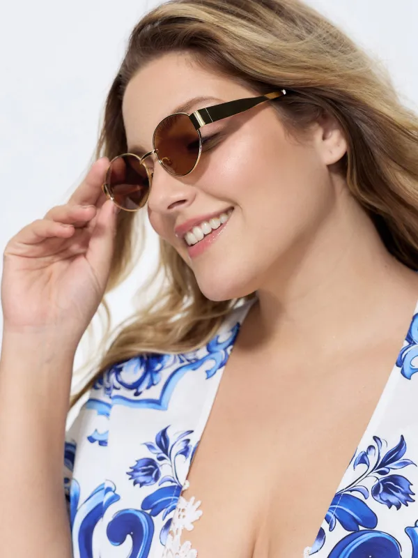 Gold Edge Cat Eye Sunglasses made by Bloomchic