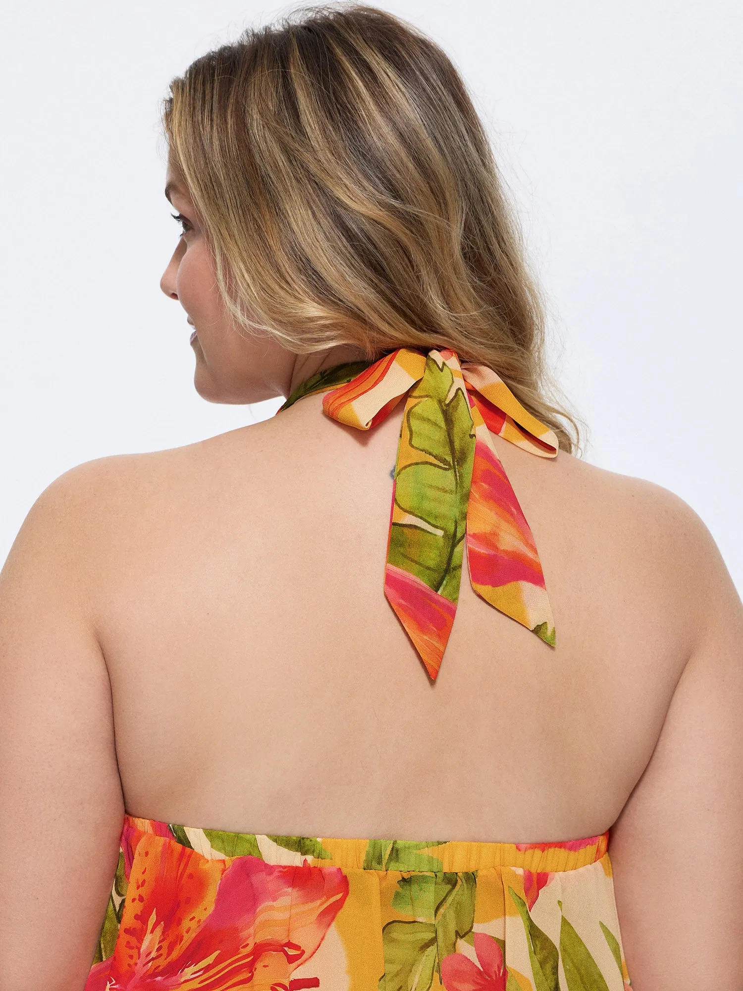 Vibrant Floral Print Handkerchief Hem Tank Top sold by Bloomchic product image thumbnail 4