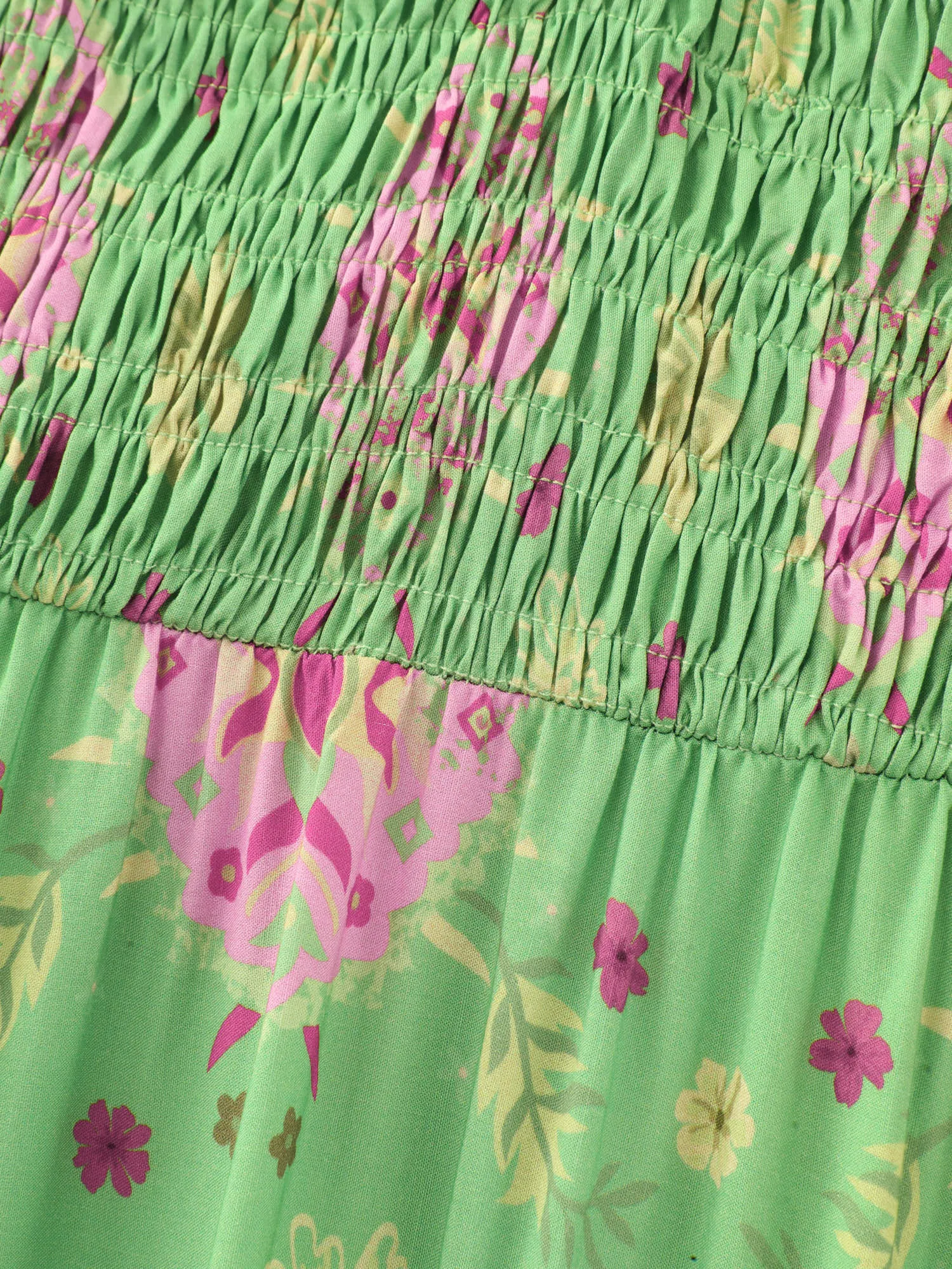 Floral Color Contrast Tiered Maxi Dress sold by Bloomchic product image thumbnail 5