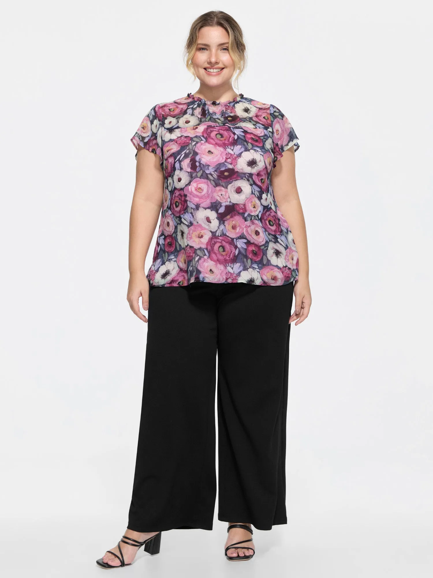 Floral Blend Print Mesh Blouse sold by Bloomchic product image thumbnail 3