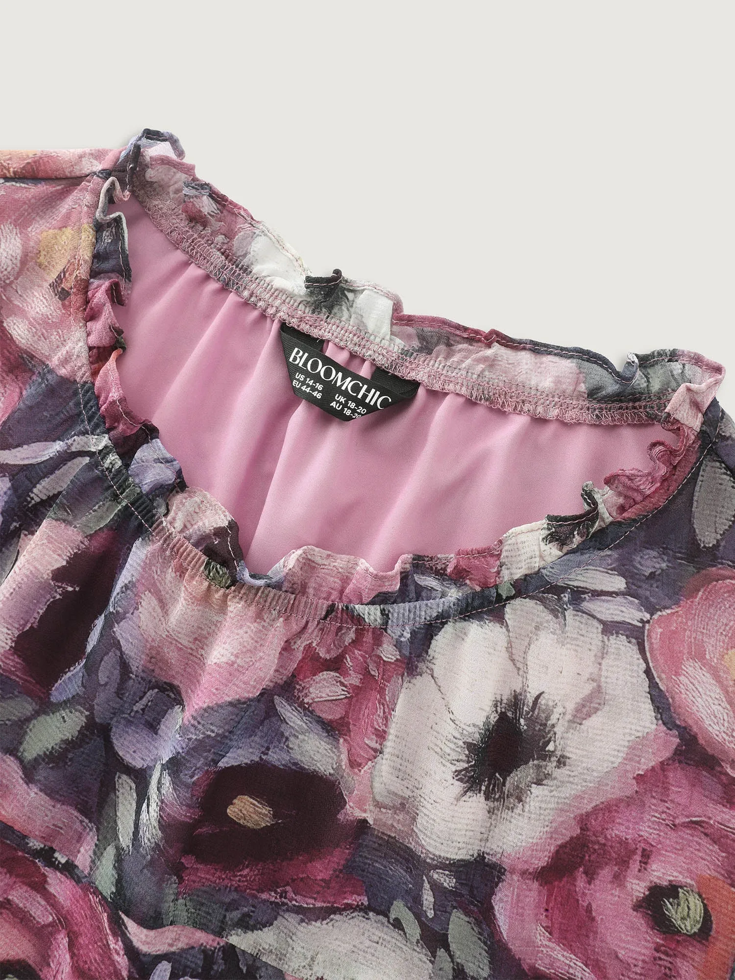 Floral Blend Print Mesh Blouse sold by Bloomchic product image thumbnail 5