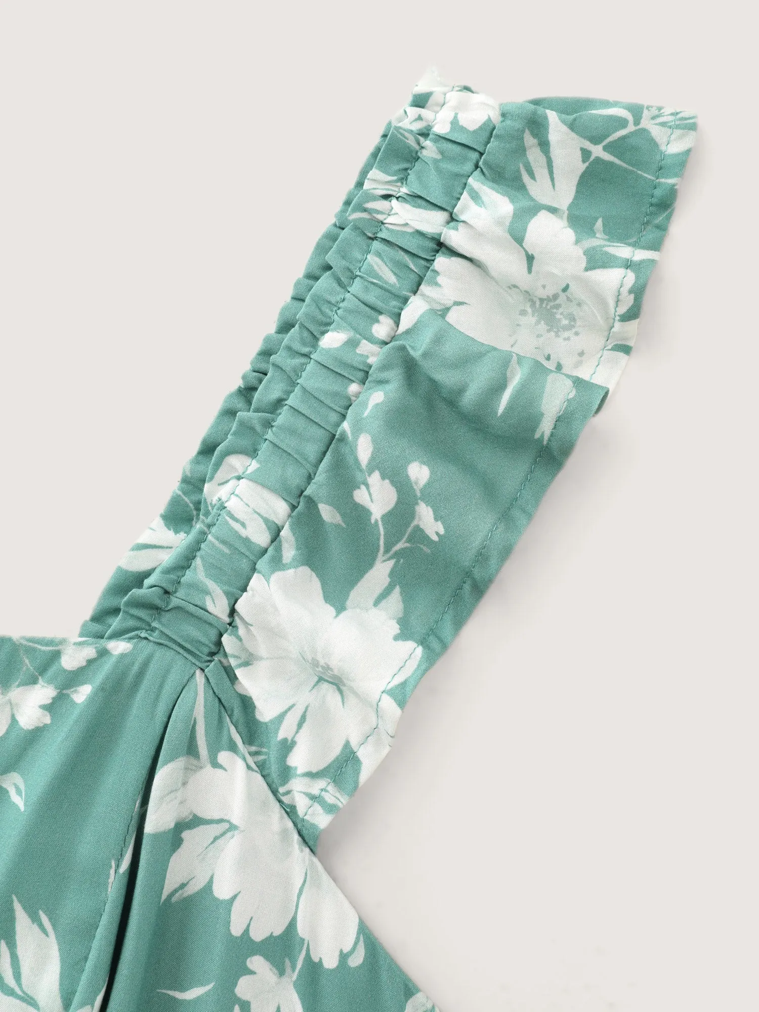 Floral Print Ruffled Straps Flowy Maxi Dress sold by Bloomchic product image thumbnail 5