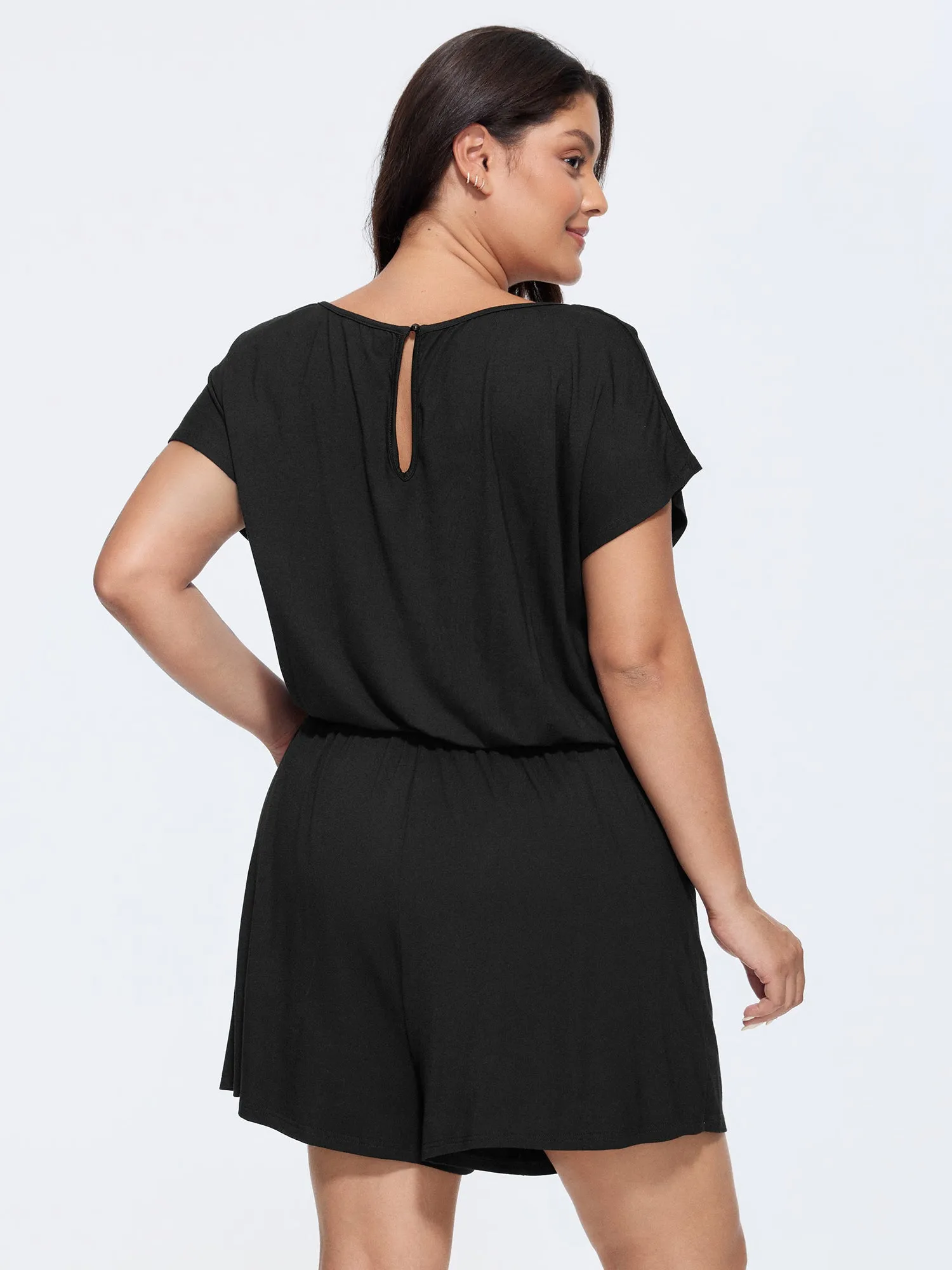 Supersoft V-Neck Drawstring Romper sold by Bloomchic product image thumbnail 4