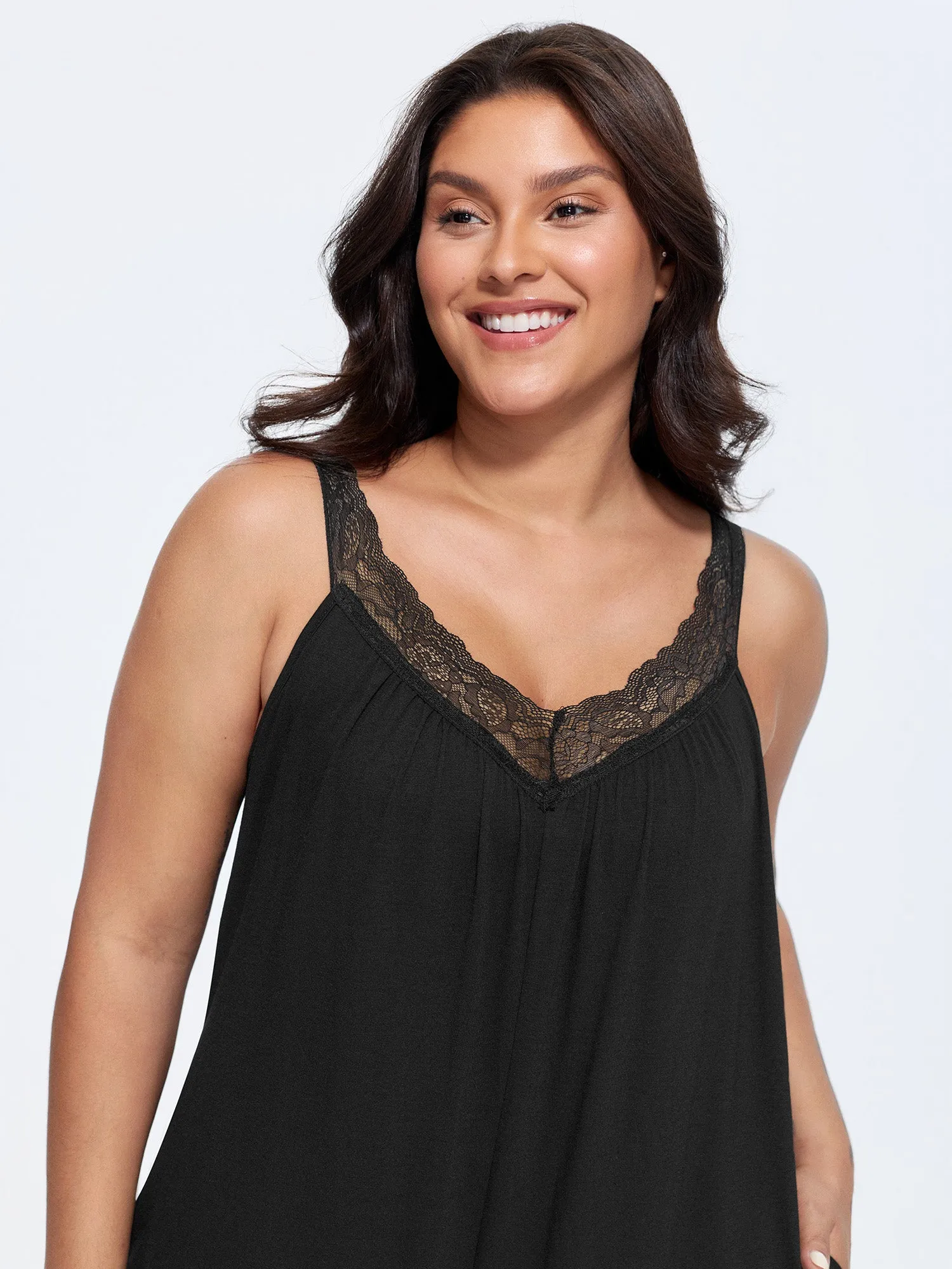 Supersoft Stretchy Sheer Neckline Relaxed-Fit Lounge Jumpsuit sold by Bloomchic product image thumbnail 2