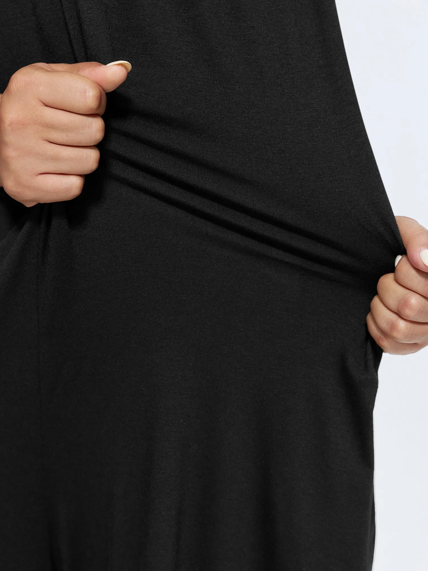 Supersoft Stretchy Sheer Neckline Relaxed-Fit Lounge Jumpsuit sold by Bloomchic product image thumbnail 4
