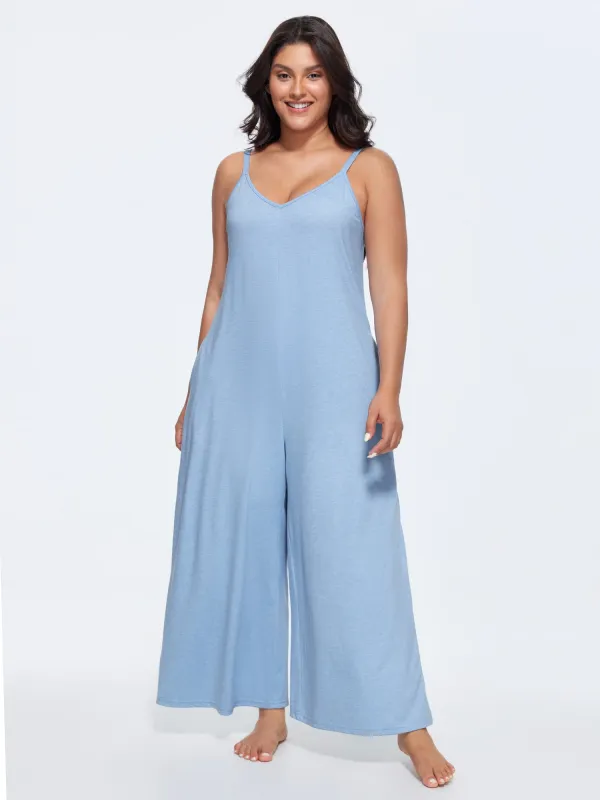 Supersoft Stretchy Cami Straight-Leg Lounge Jumpsuit made by Bloomchic