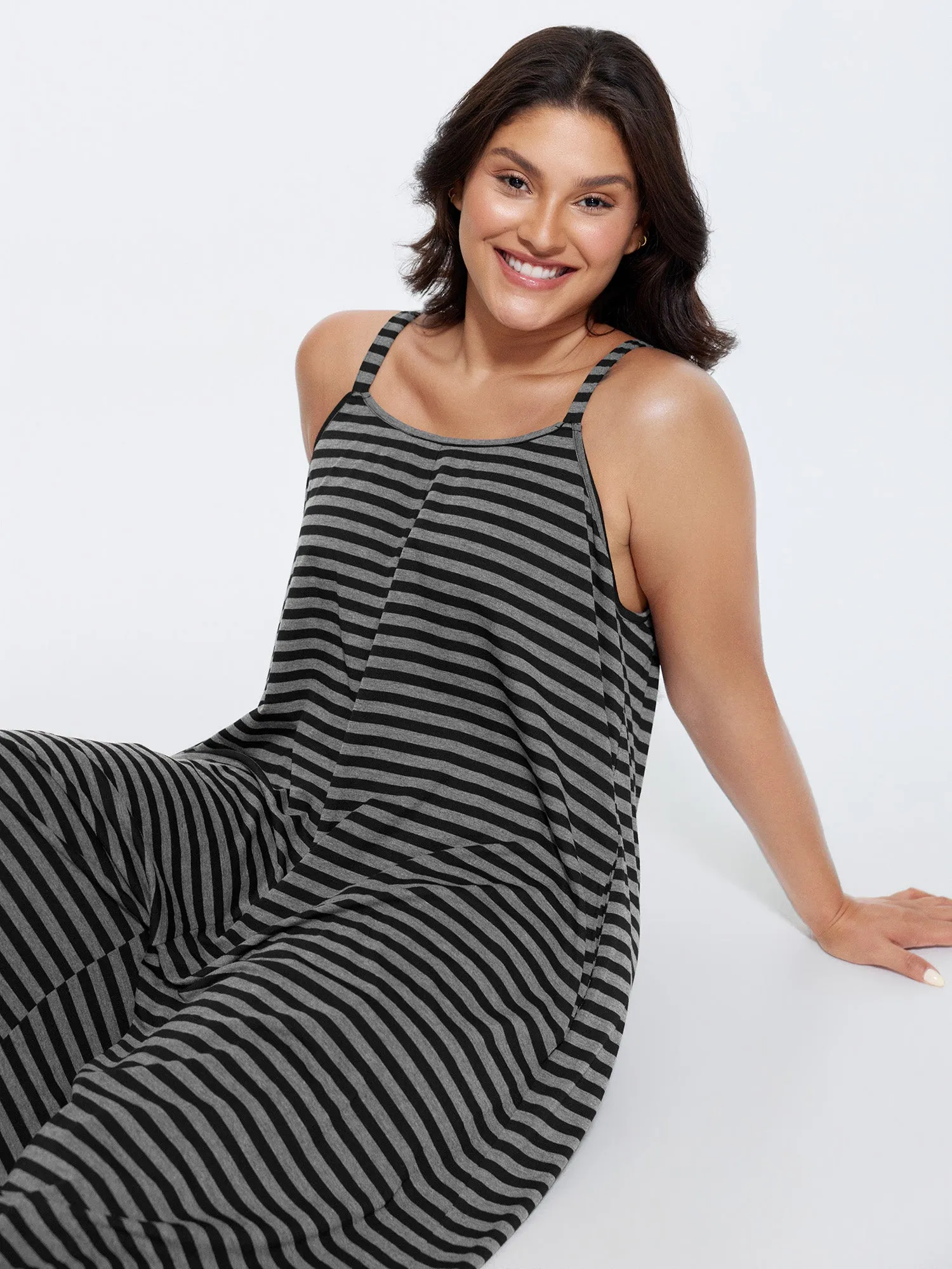 Striped Print Relaxed-Fit Cami Jumpsuit sold by Bloomchic product image thumbnail 2