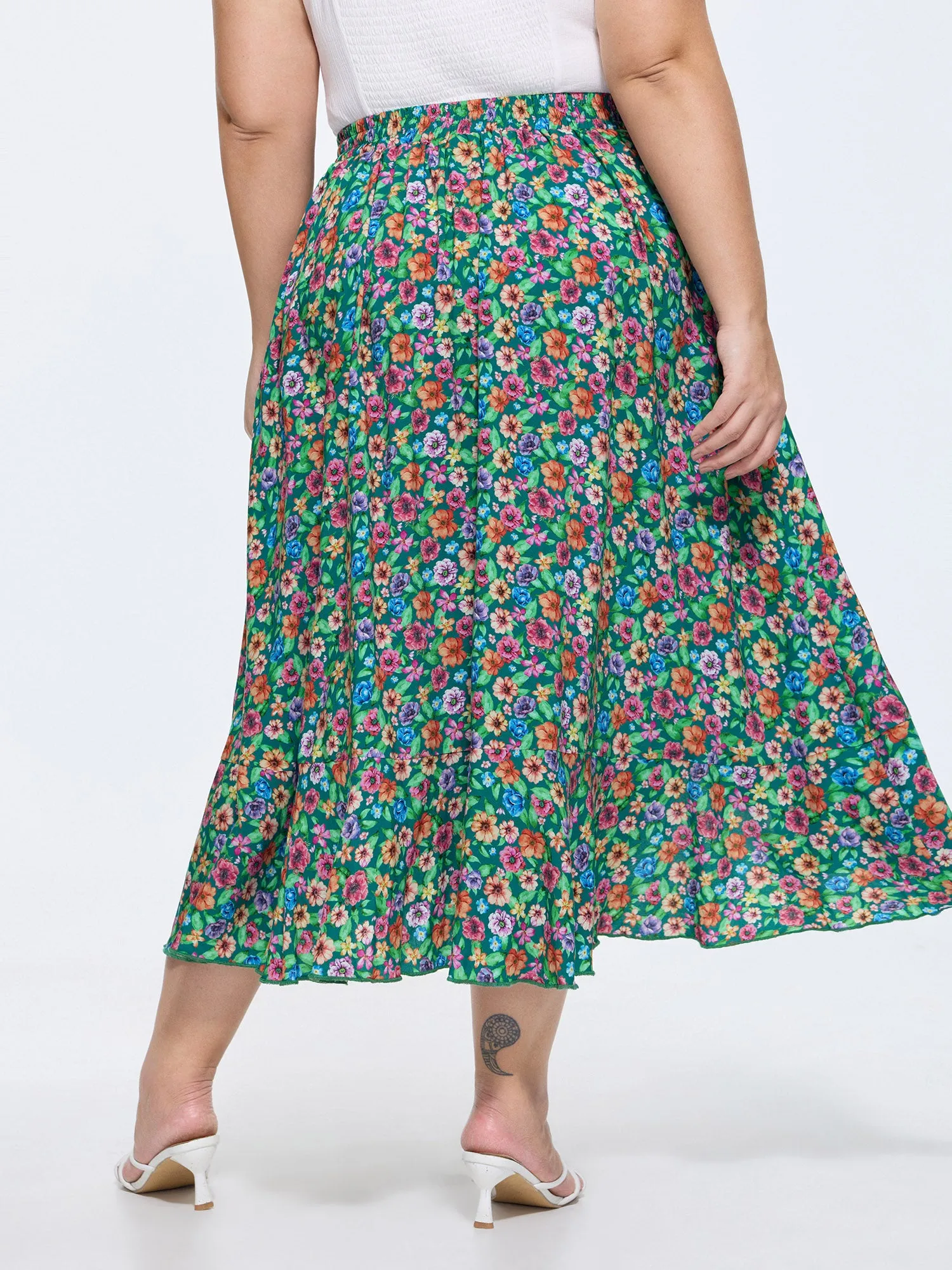 Floral Print Wrap Side-Tie Midi Dress sold by Bloomchic product image thumbnail 5