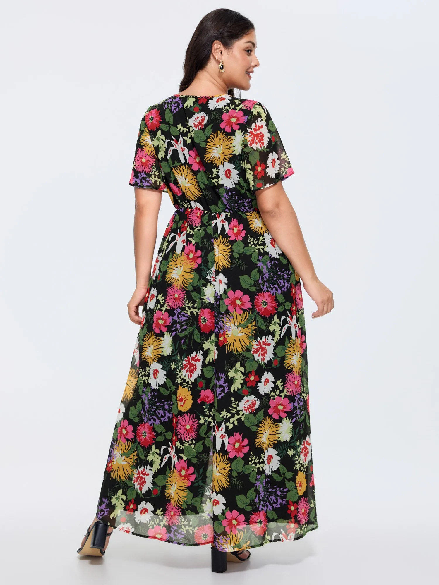 Hidden Zipper Floral Layered Pockets Jumpsuit sold by Bloomchic product image thumbnail 4