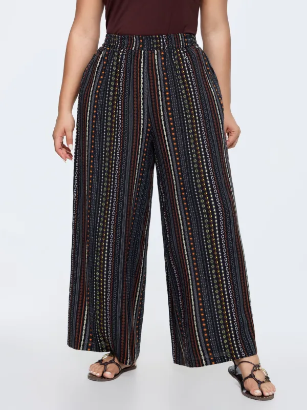 Striped Pockets Wide-Leg Pants made by Bloomchic