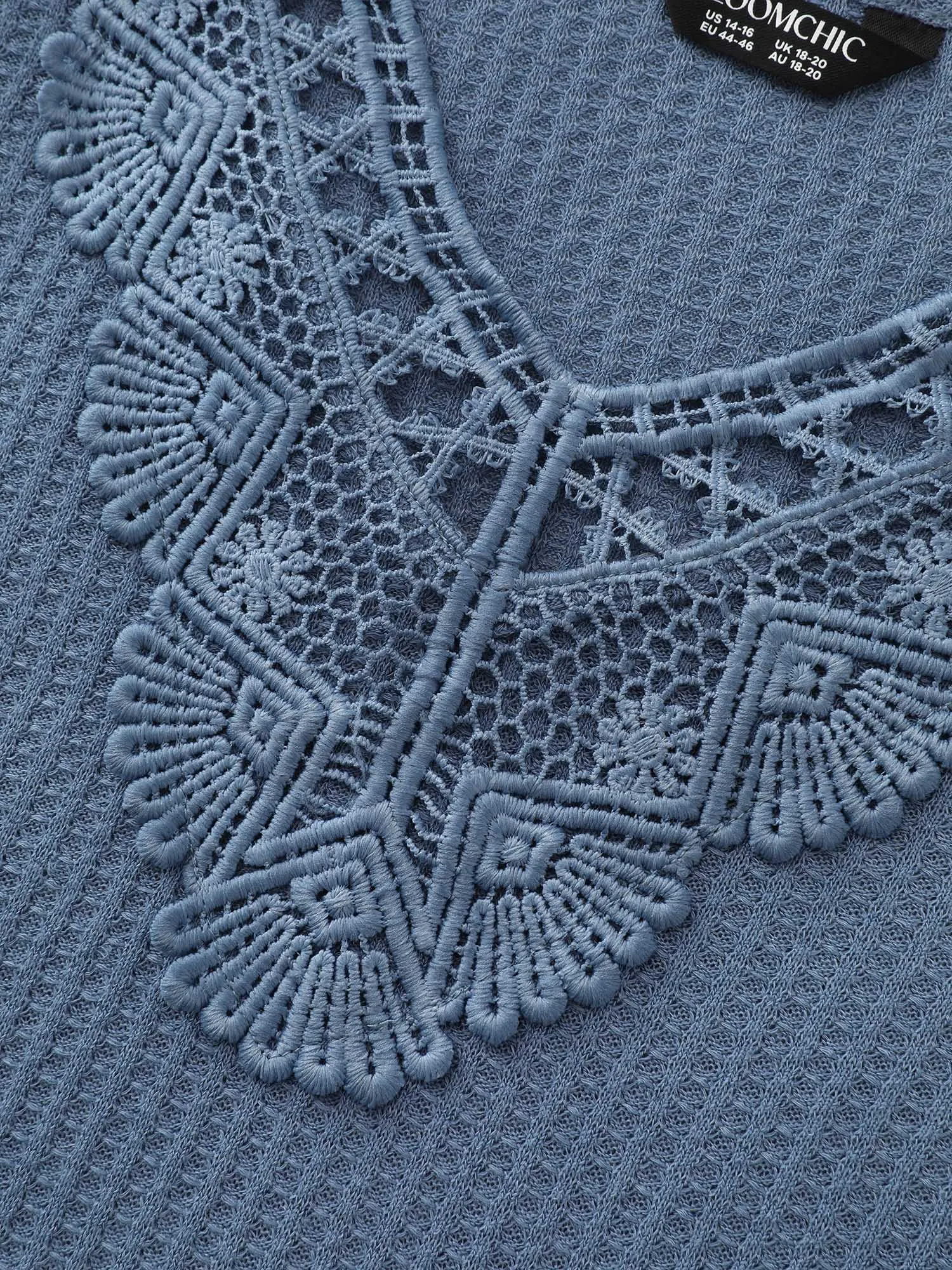 Cut-Out Lace V-Neck Plain Knit Top sold by Bloomchic product image thumbnail 5