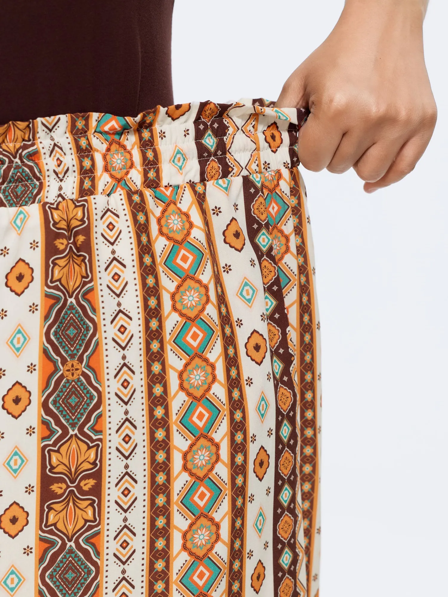 Striped Print Stretchy Waist Wide-Leg Pants sold by Bloomchic product image thumbnail 4