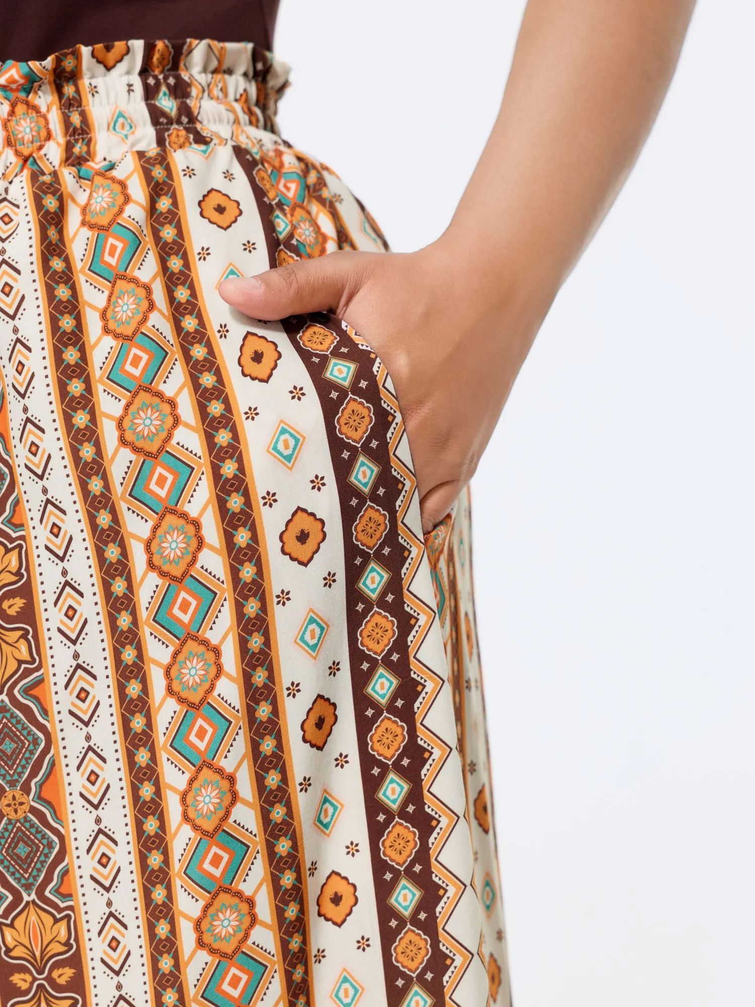 Striped Print Stretchy Waist Wide-Leg Pants sold by Bloomchic product image thumbnail 3