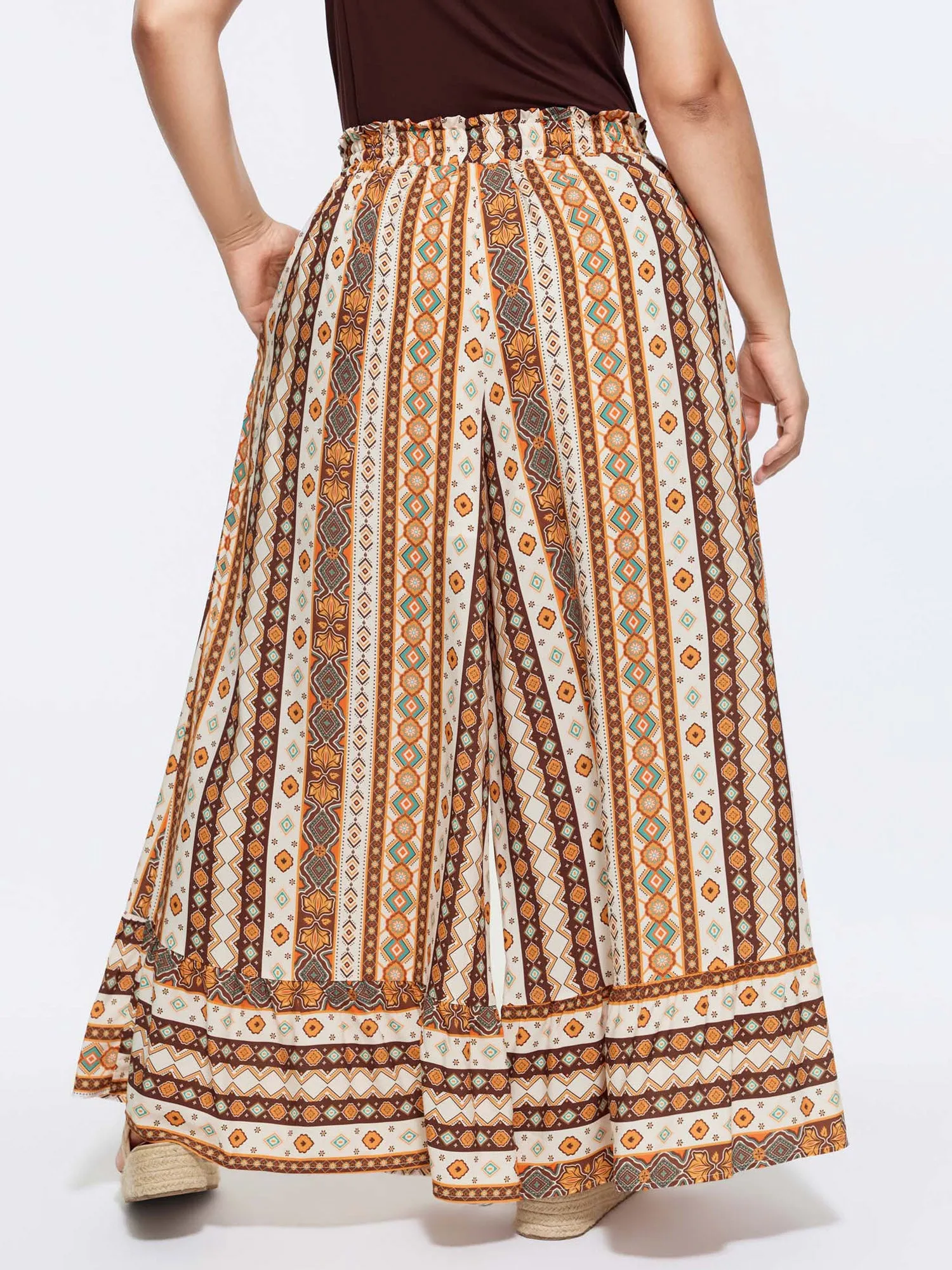 Striped Print Stretchy Waist Wide-Leg Pants sold by Bloomchic product image thumbnail 5