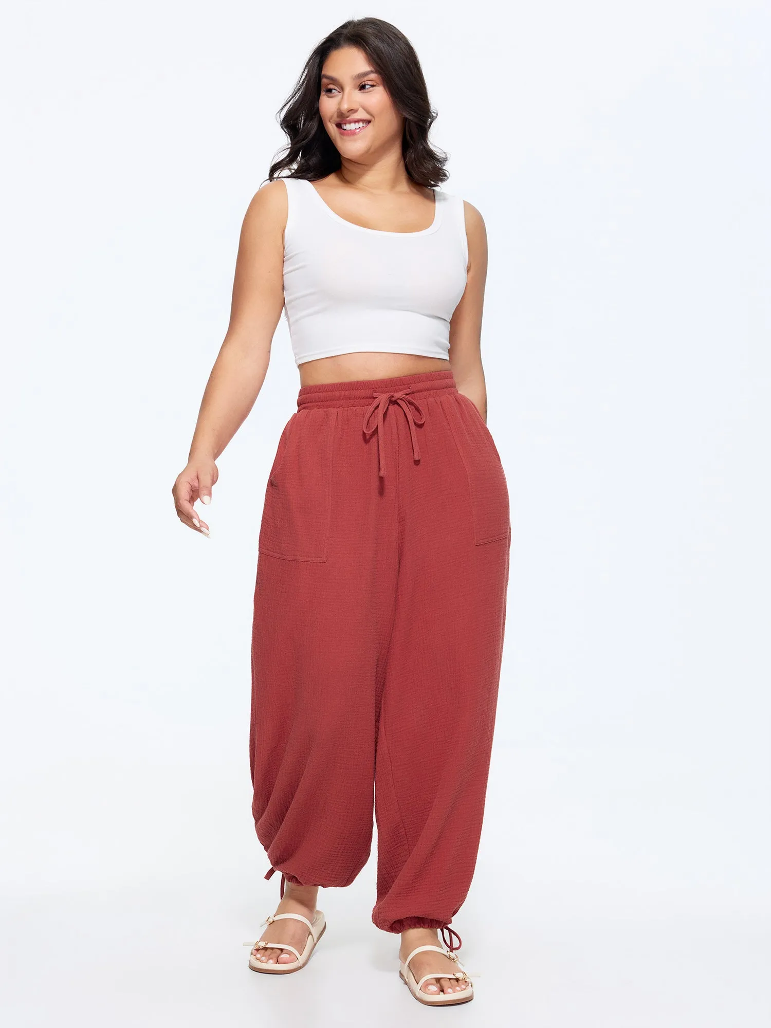 Cotton Drawstring Jogger Pants sold by Bloomchic product image thumbnail 2