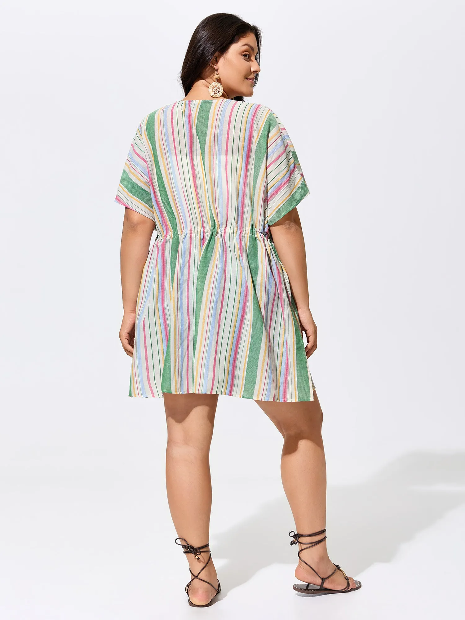 Ribbed Front-Tie Breezy Swim Cover-Up sold by Bloomchic product image thumbnail 4
