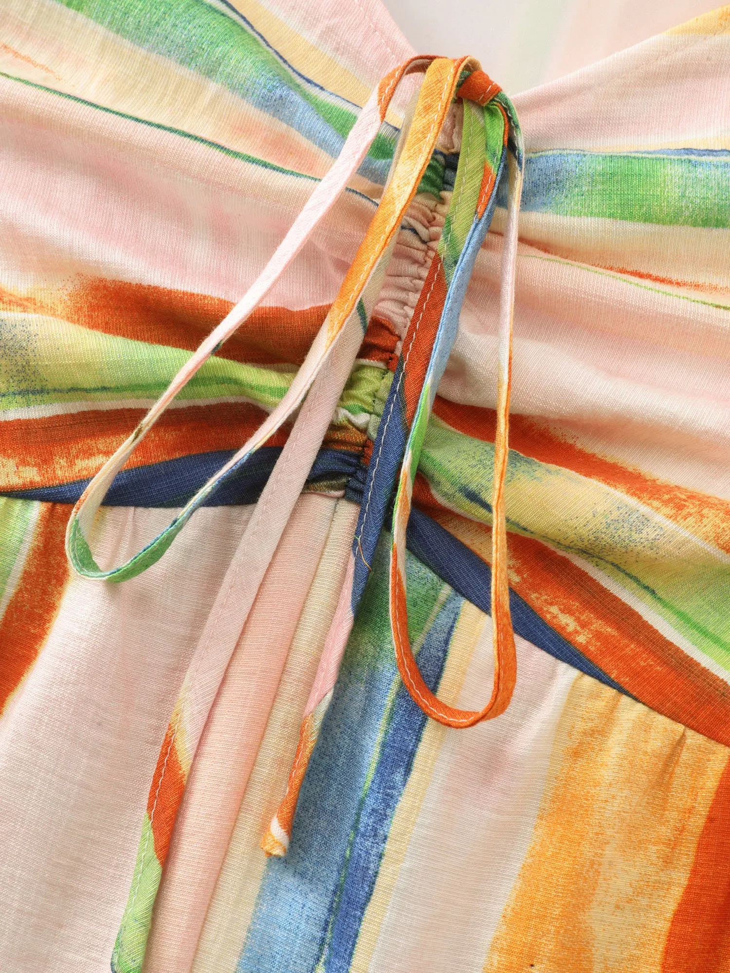 Colorful Striped Print Ruched Jumpsuit sold by Bloomchic product image thumbnail 5