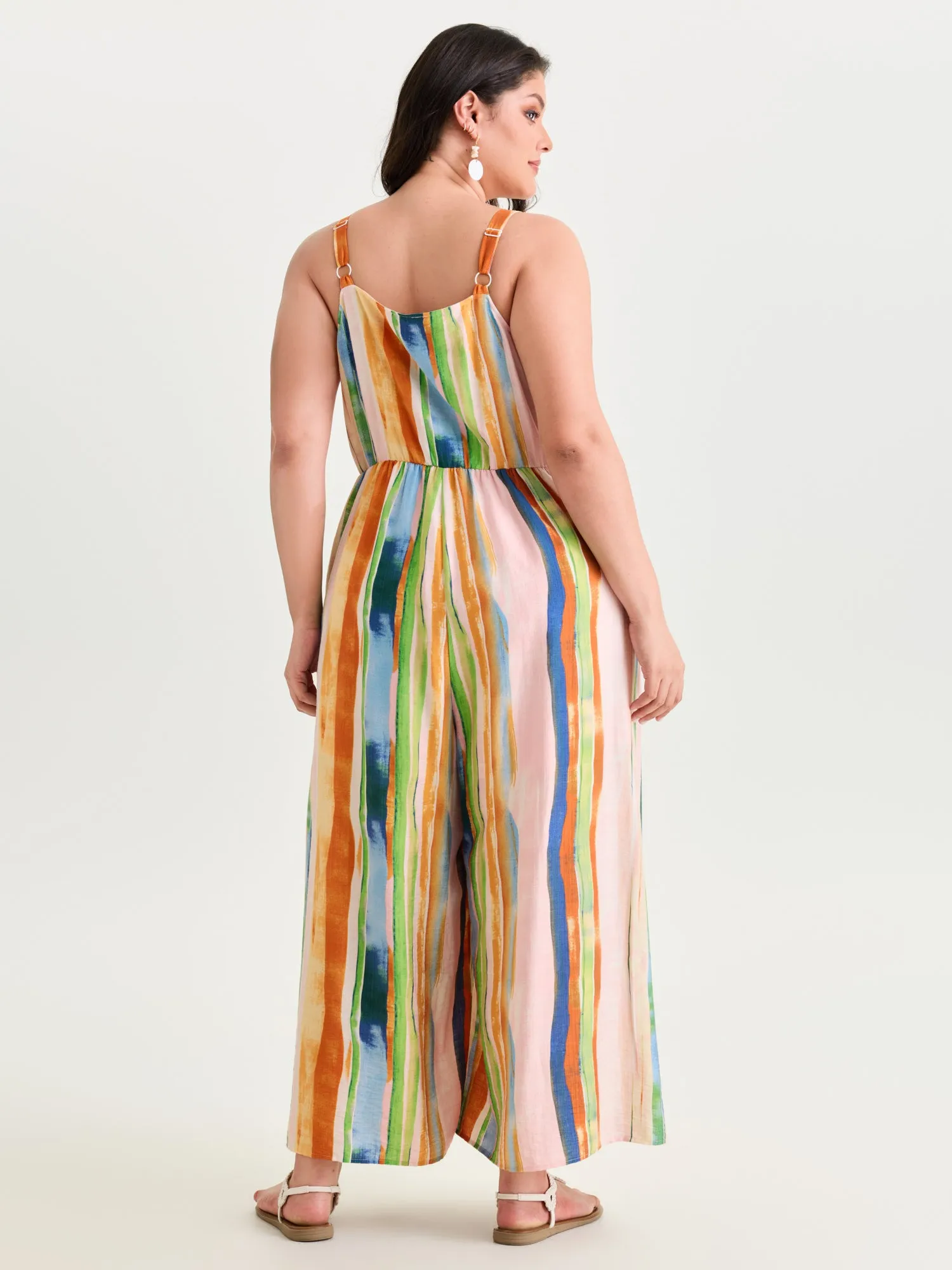 Colorful Striped Print Ruched Jumpsuit sold by Bloomchic product image thumbnail 4