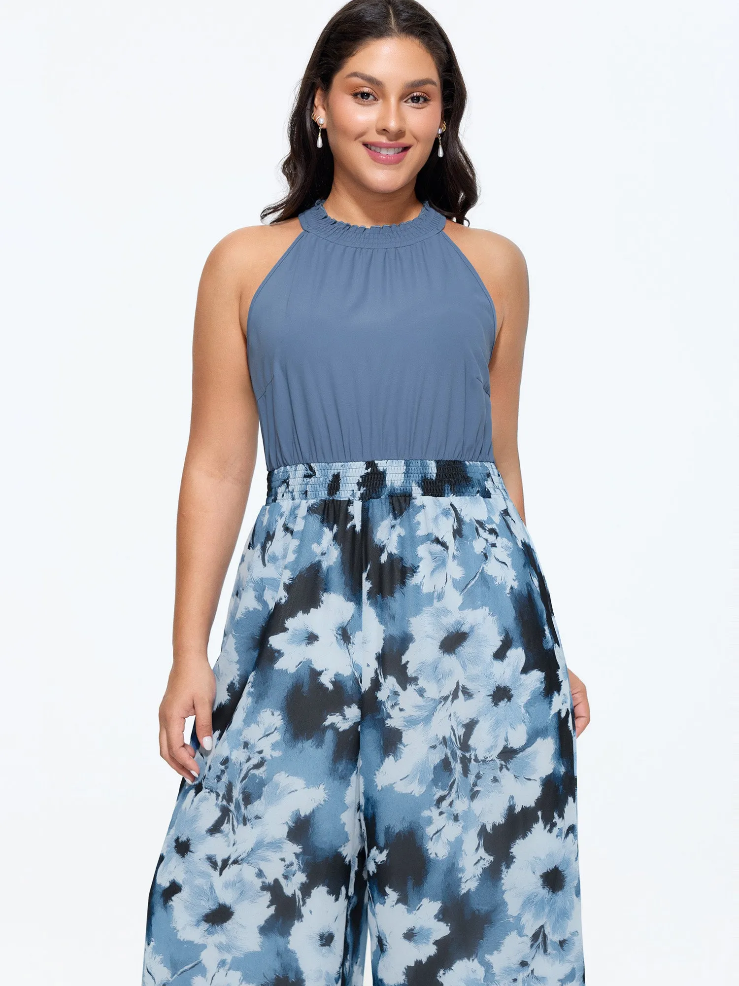 Floral Print Color Contrast Jumpsuit sold by Bloomchic product image thumbnail 3